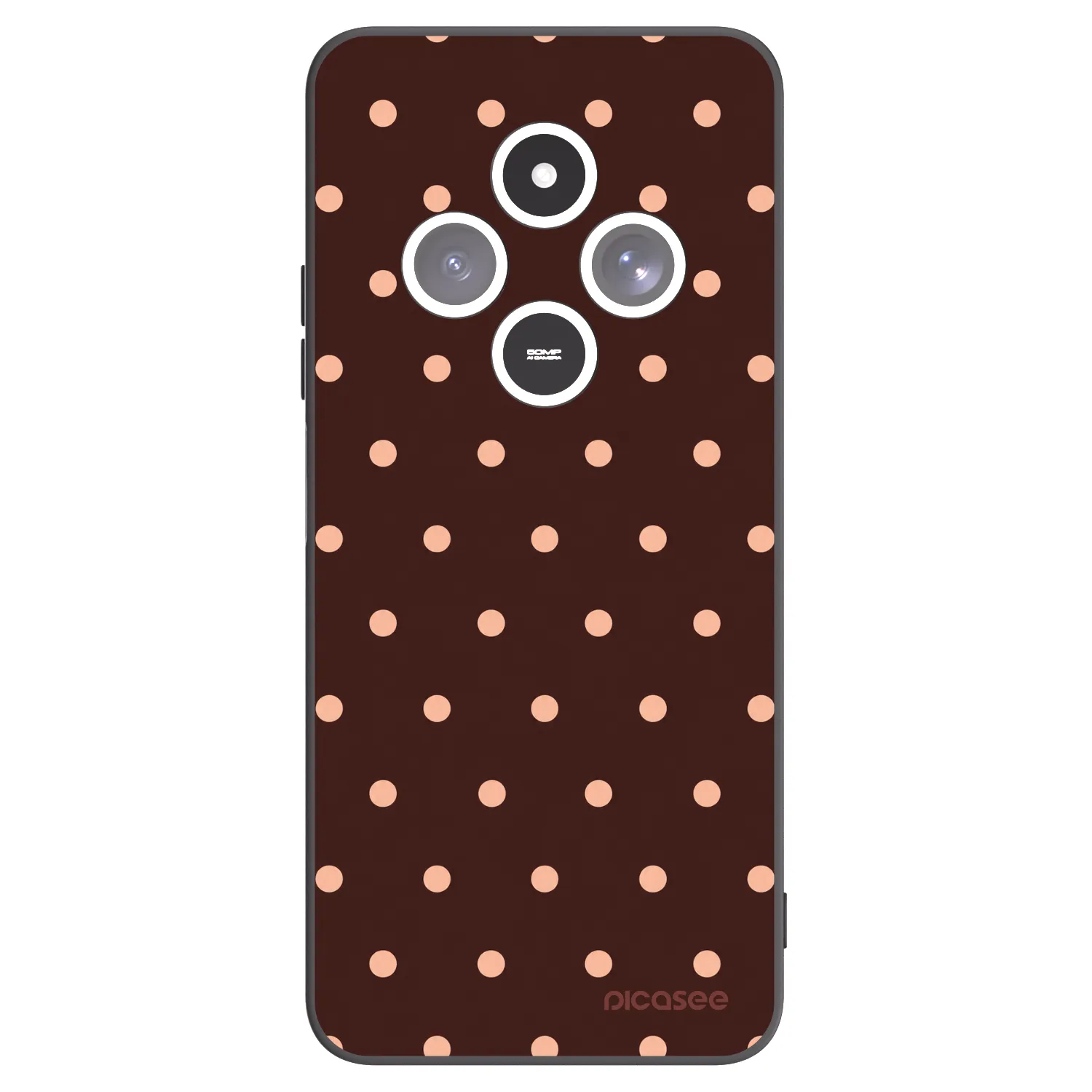 Picasee silikónový čierny obal pre Xiaomi Redmi 14C - Peach Dots & Chocolate