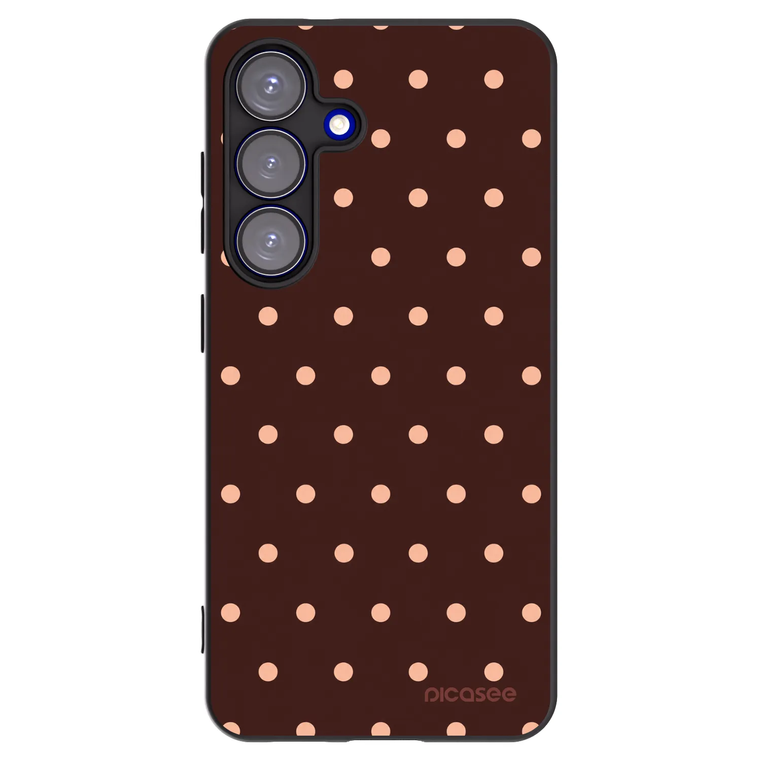 Picasee silikónový čierny obal pre Samsung Galaxy S25 5G - Peach Dots & Chocolate