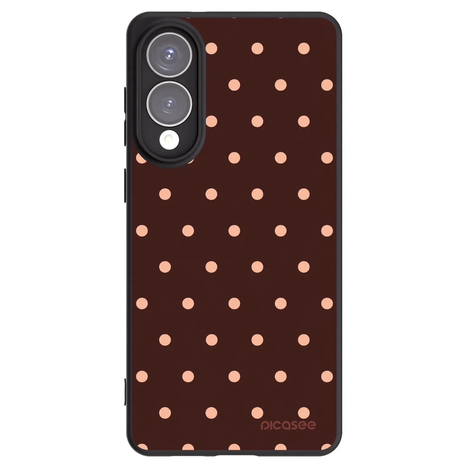 Picasee silikónový čierny obal pre Samsung Galaxy S25 Edge 5G - Peach Dots & Chocolate