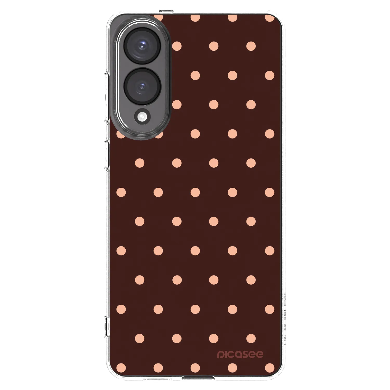 Picasee silikónový prehľadný obal pre Samsung Galaxy S25 Edge 5G - Peach Dots & Chocolate