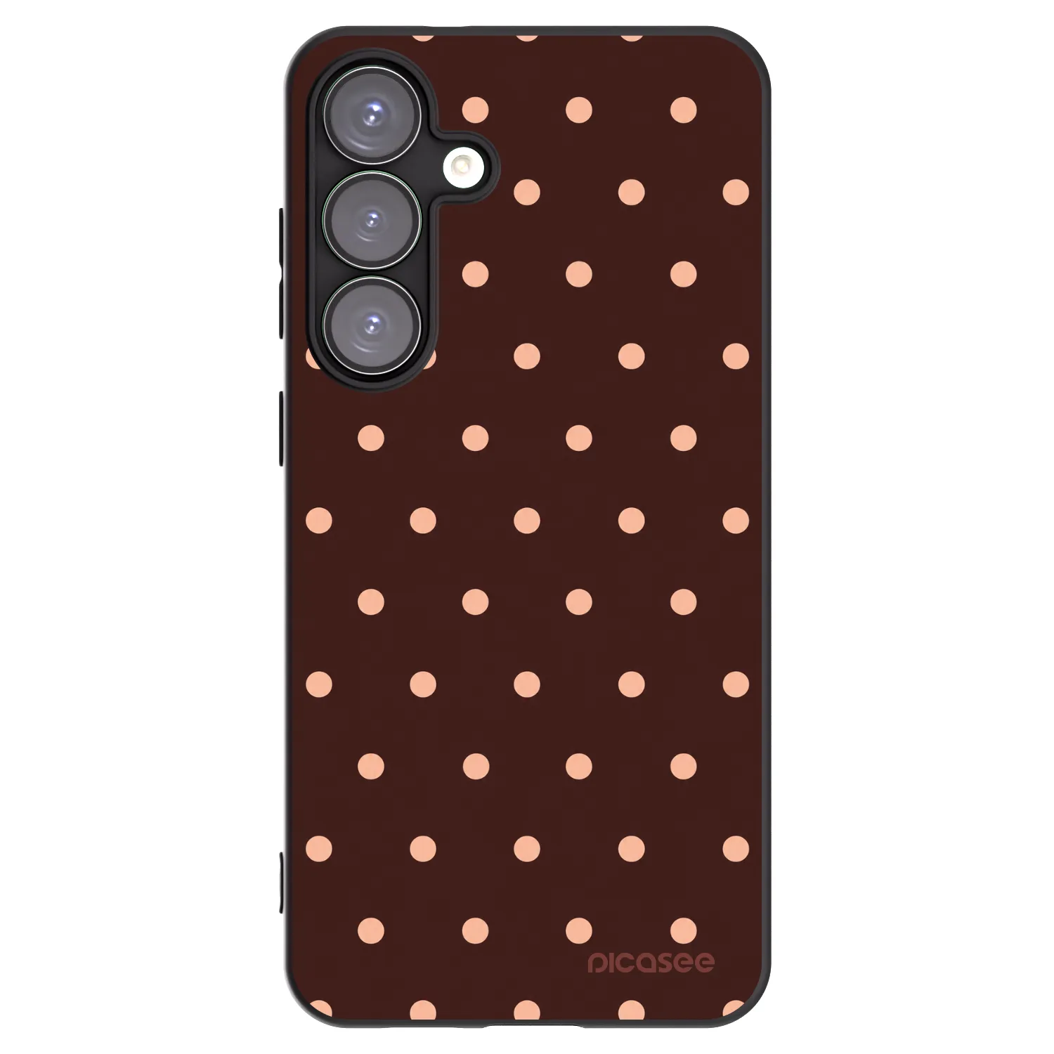 Picasee silikónový čierny obal pre Samsung Galaxy S25+ 5G - Peach Dots & Chocolate