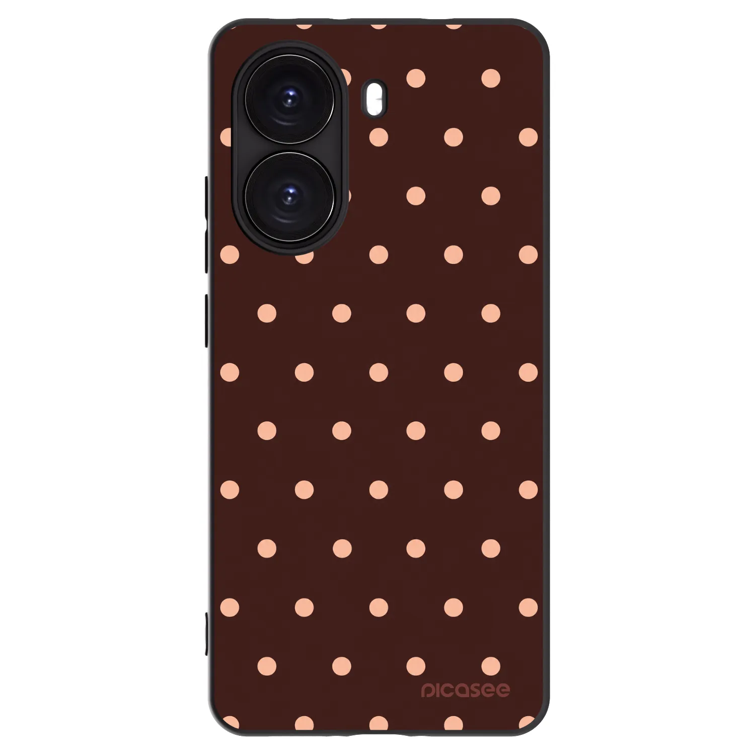 Picasee silikónový čierny obal pre Xiaomi Poco X7 Pro 5G - Peach Dots & Chocolate