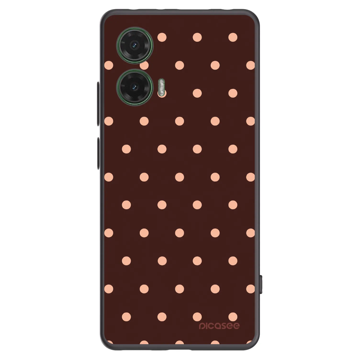 Picasee silikónový čierny obal pre Motorola Moto G35 5G - Peach Dots & Chocolate
