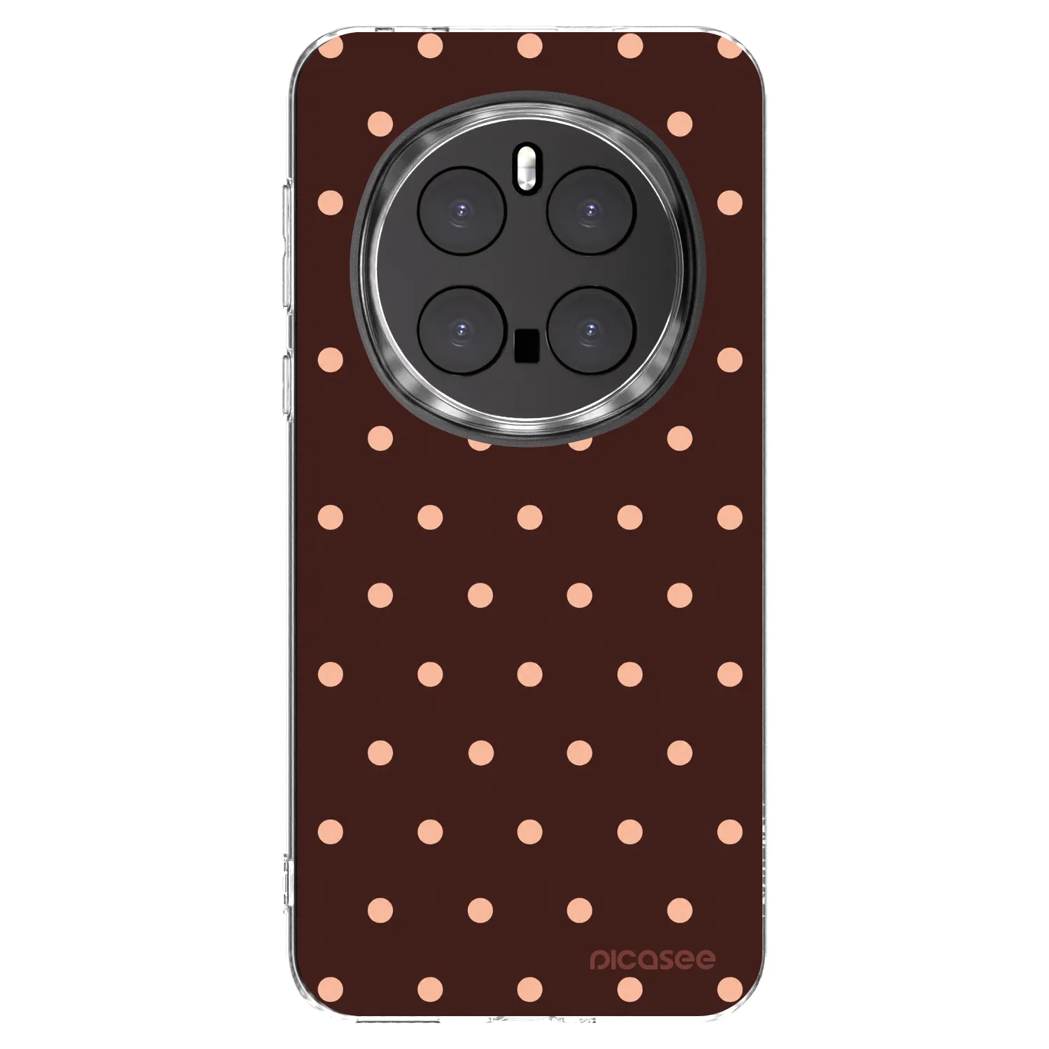 Picasee silikónový prehľadný obal pre Honor Magic7 Pro 5G - Peach Dots & Chocolate