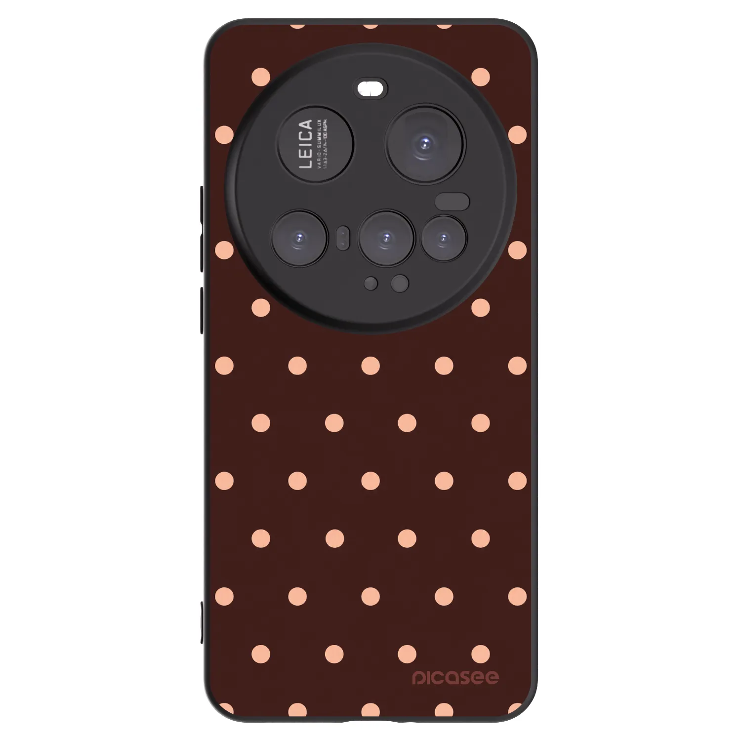 Picasee silikónový čierny obal pre Xiaomi 15 Ultra - Peach Dots & Chocolate