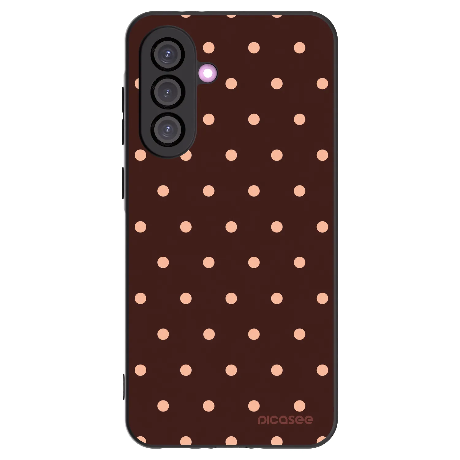 Picasee silikónový čierny obal pre Samsung Galaxy A56 5G A566B - Peach Dots & Chocolate