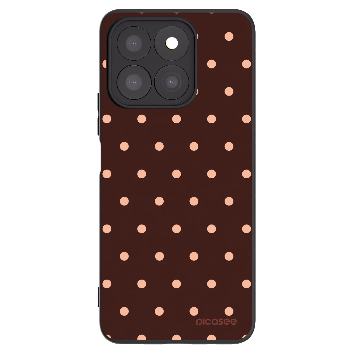 Picasee silikónový čierny obal pre Honor X8c - Peach Dots & Chocolate