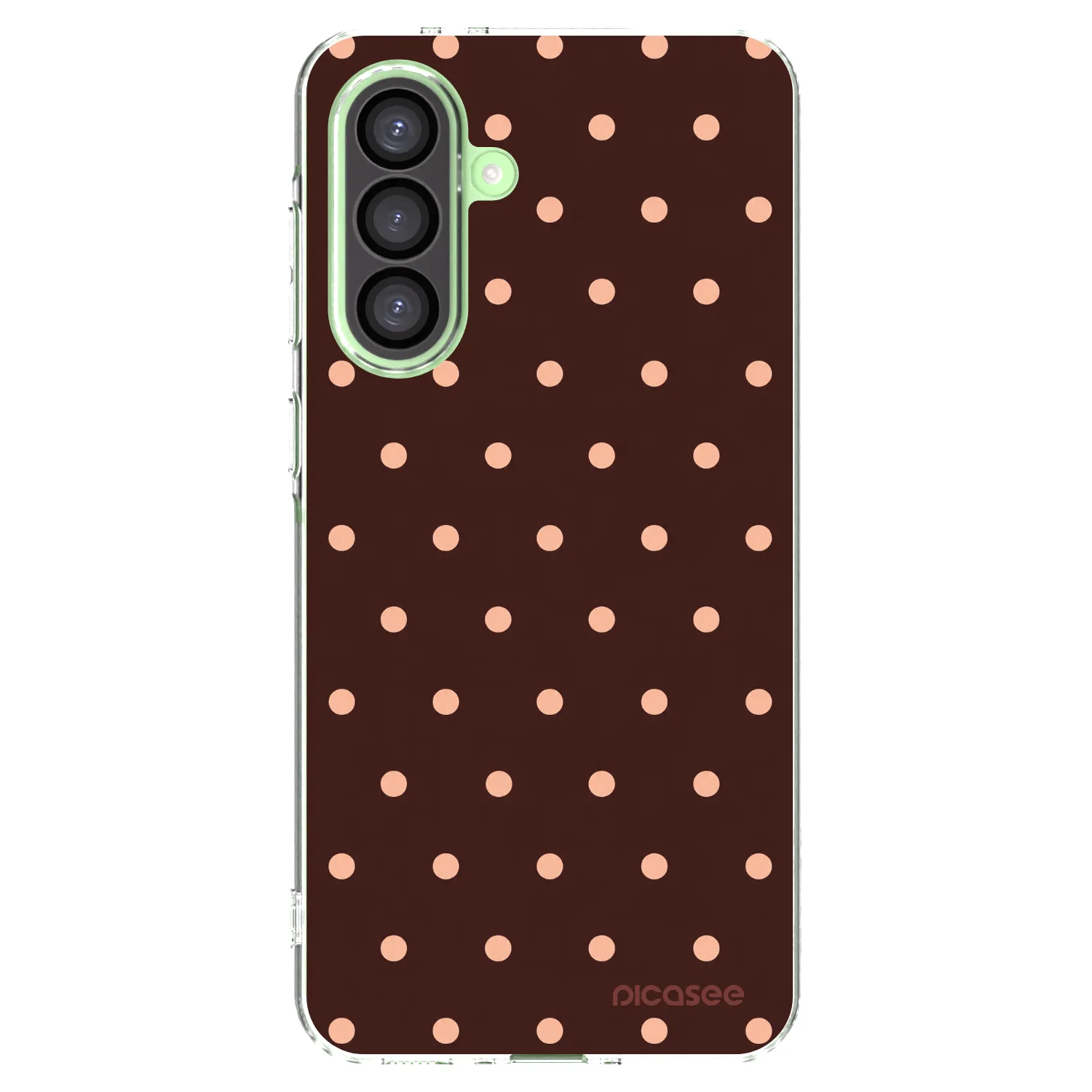 Picasee silikónový prehľadný obal pre Samsung Galaxy A26 5G A266B - Peach Dots & Chocolate