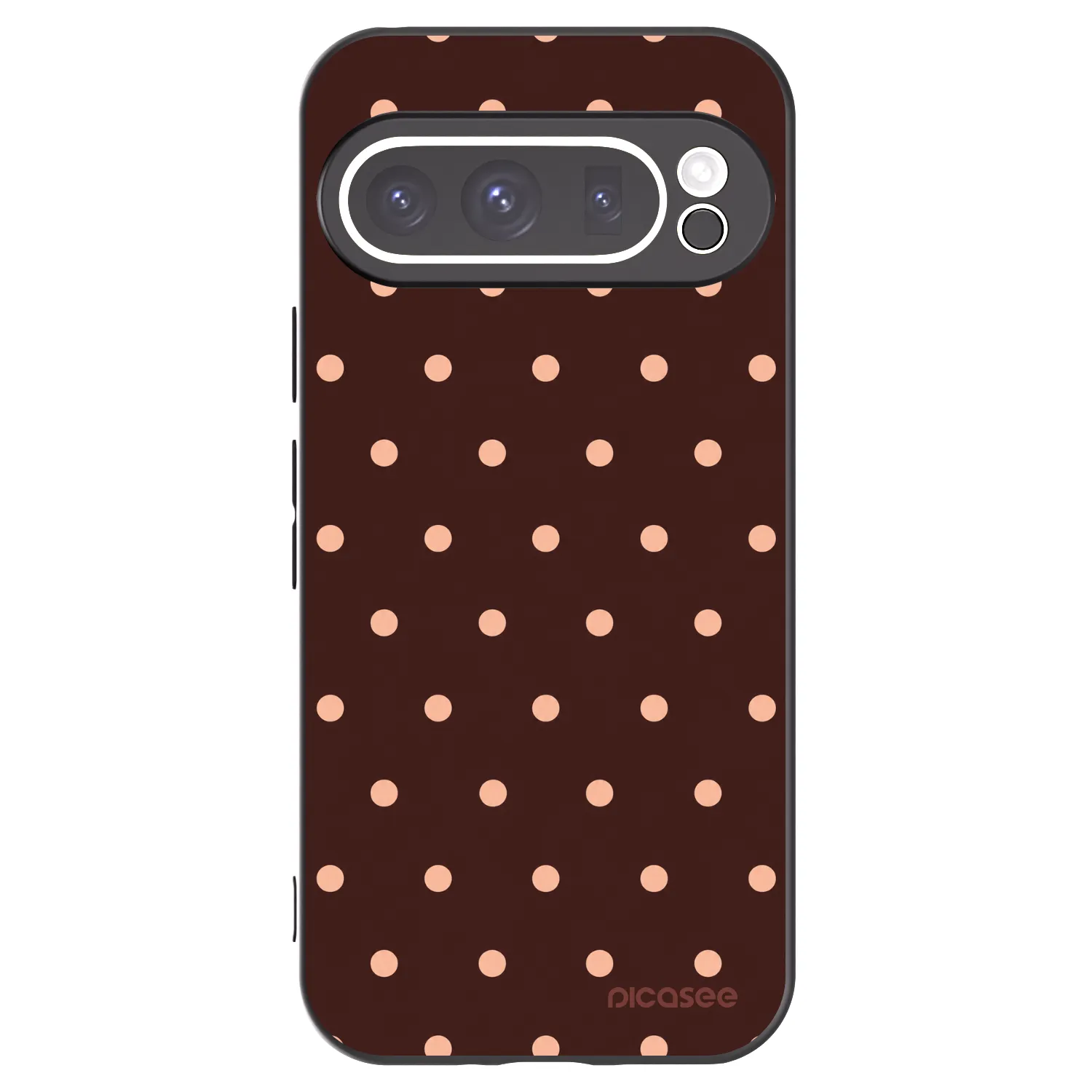 Picasee silikónový čierny obal pre Google Pixel 9 Pro - Peach Dots & Chocolate
