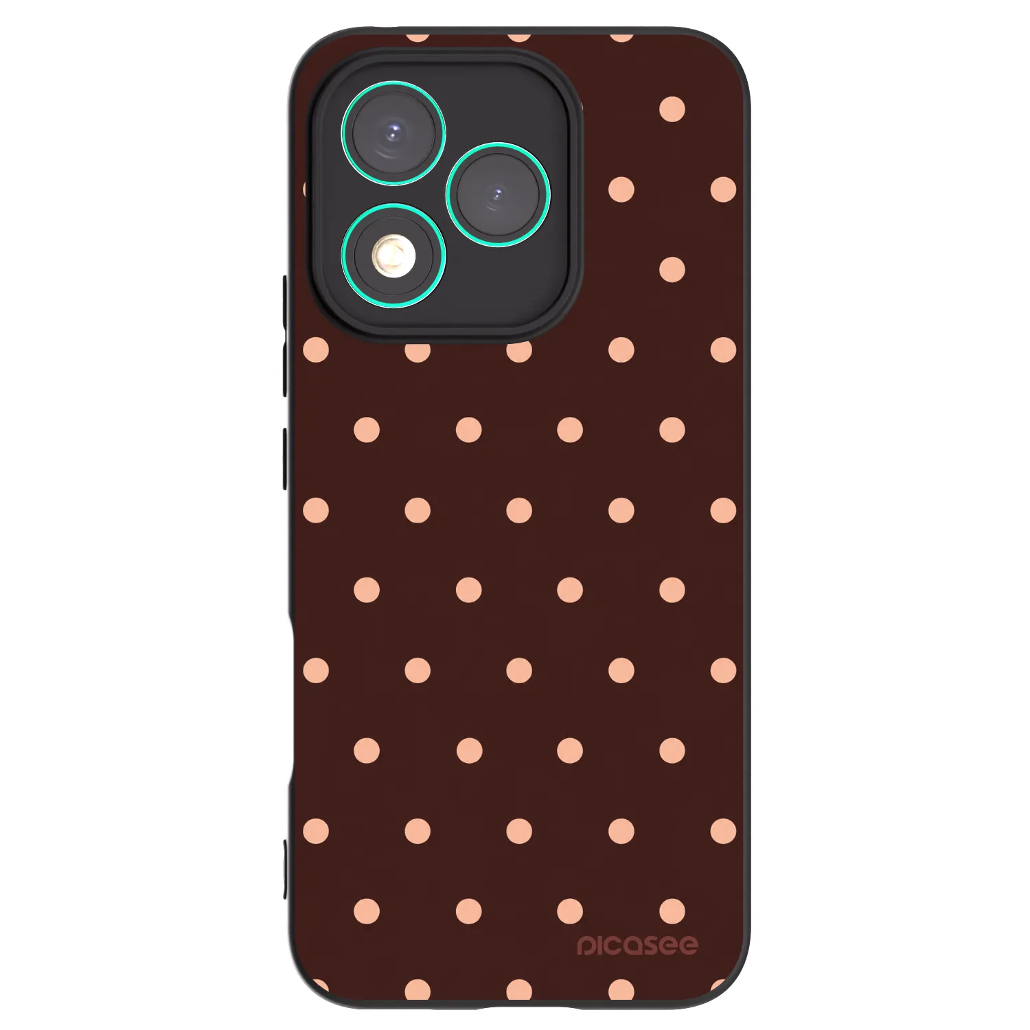 Picasee silikónový čierny obal pre Honor 400 Lite 5G - Peach Dots & Chocolate