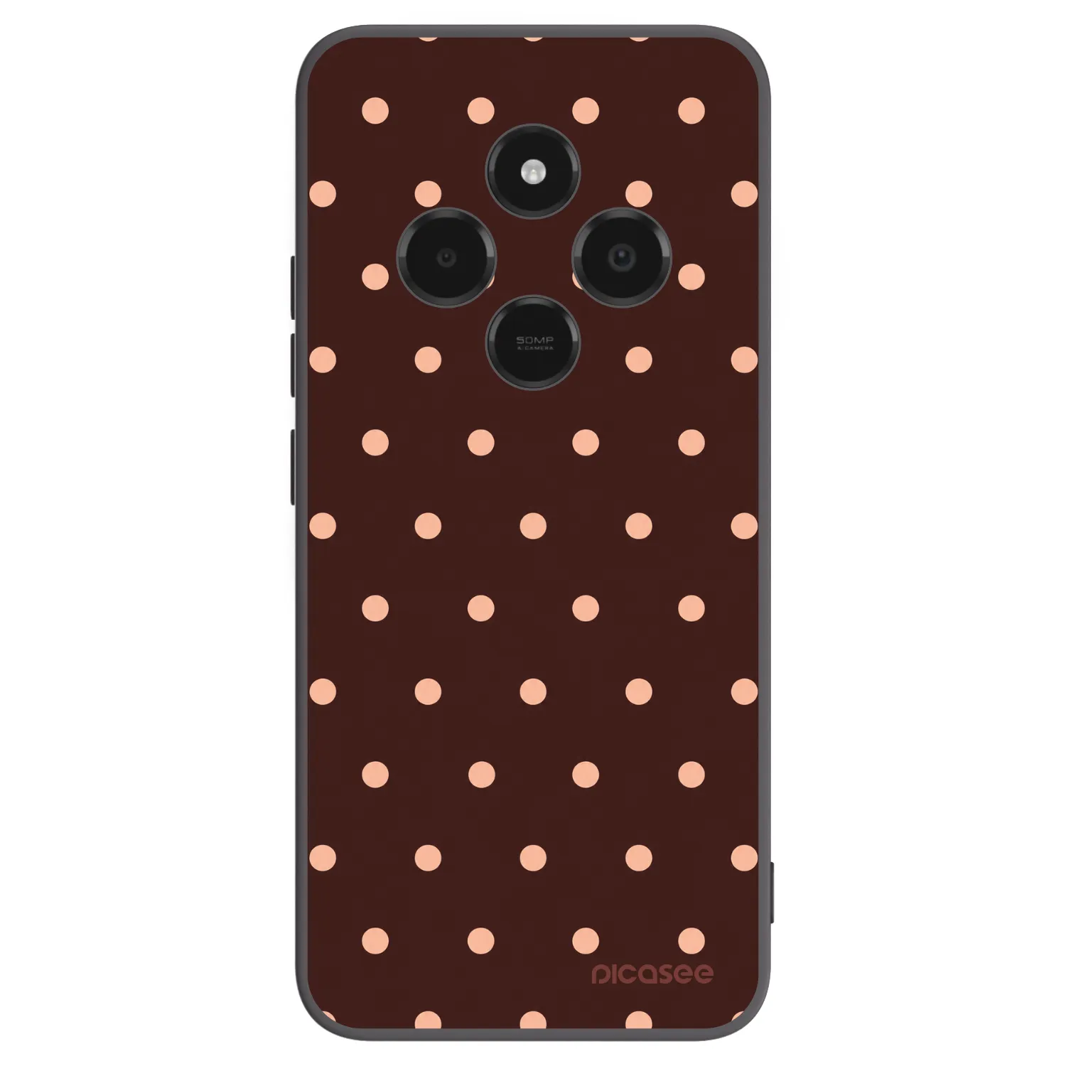 Picasee silikónový čierny obal pre Xiaomi Poco C75 - Peach Dots & Chocolate