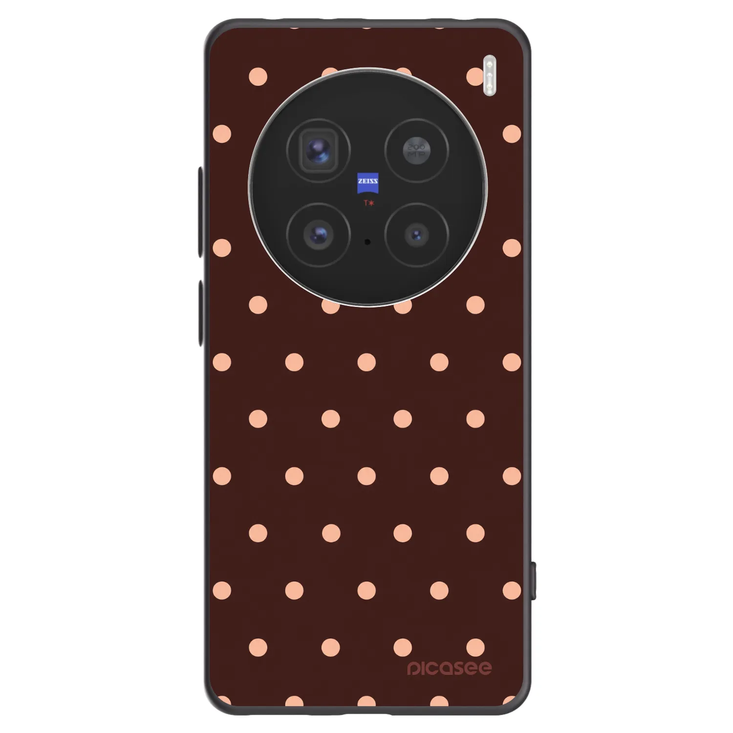 Picasee silikónový čierny obal pre Vivo X200 Pro - Peach Dots & Chocolate