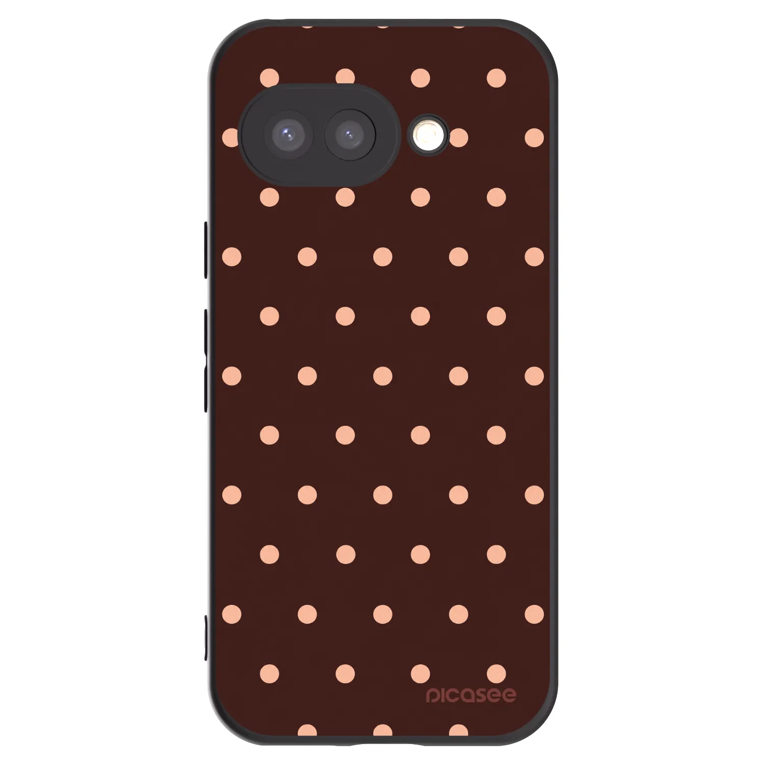 Picasee silikónový čierny obal pre Google Pixel 9a - Peach Dots & Chocolate