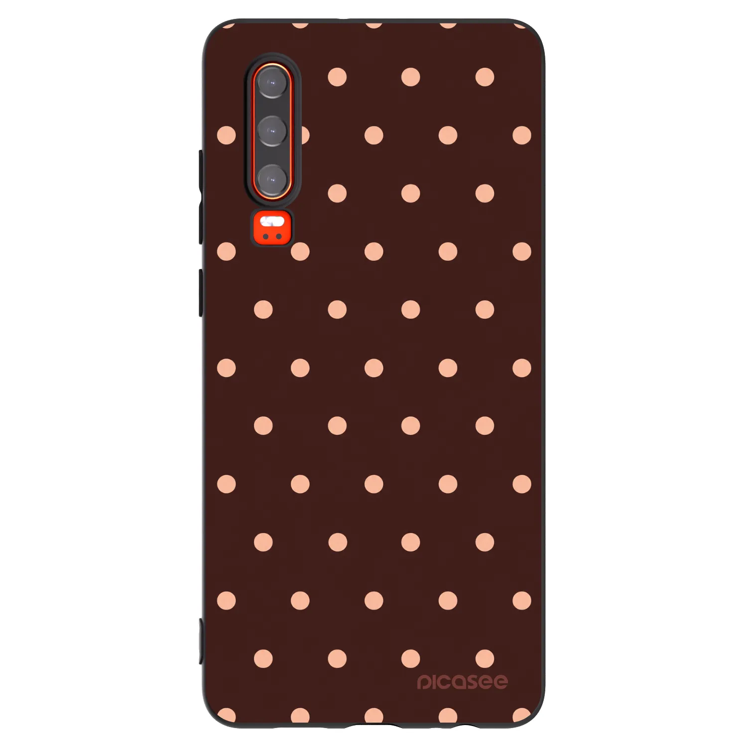 Picasee silikónový čierny obal pre Huawei P30 - Peach Dots & Chocolate