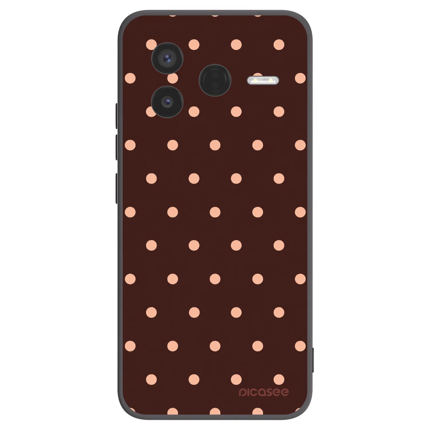 Picasee silikónový čierny obal pre Xiaomi Poco F7 Pro 5G - Peach Dots & Chocolate