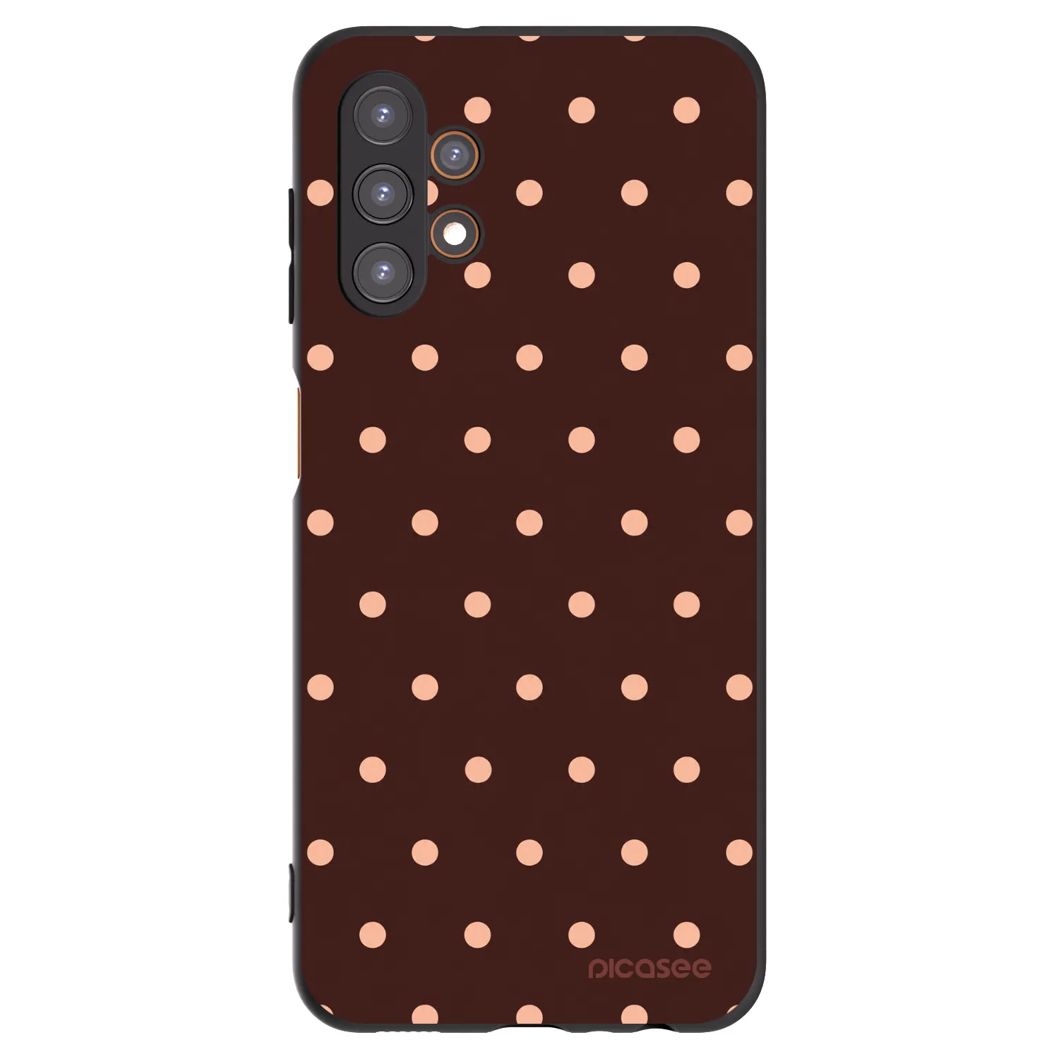 Picasee silikónový čierny obal pre Samsung Galaxy A13 5G - Peach Dots & Chocolate