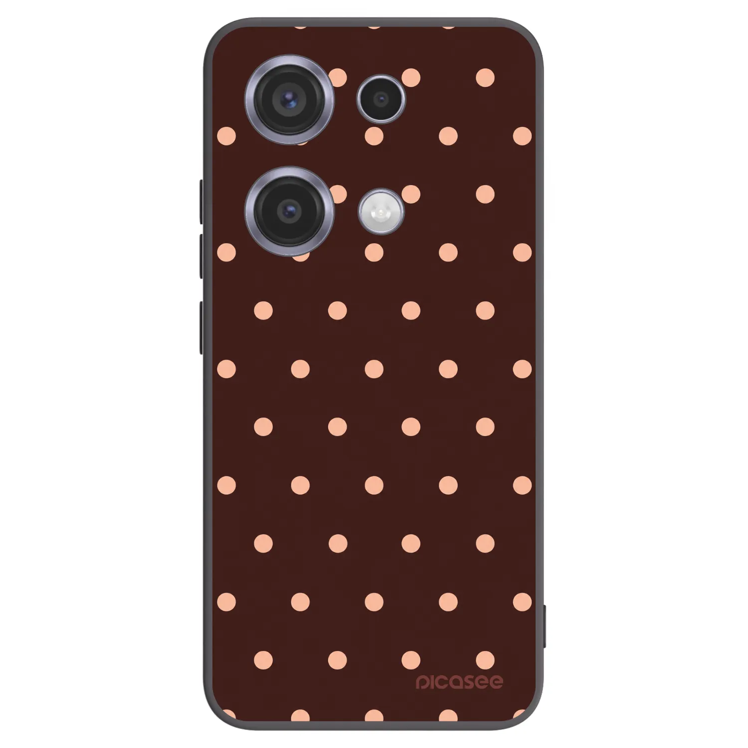 Picasee silikónový čierny obal pre Xiaomi Redmi Note 14S - Peach Dots & Chocolate