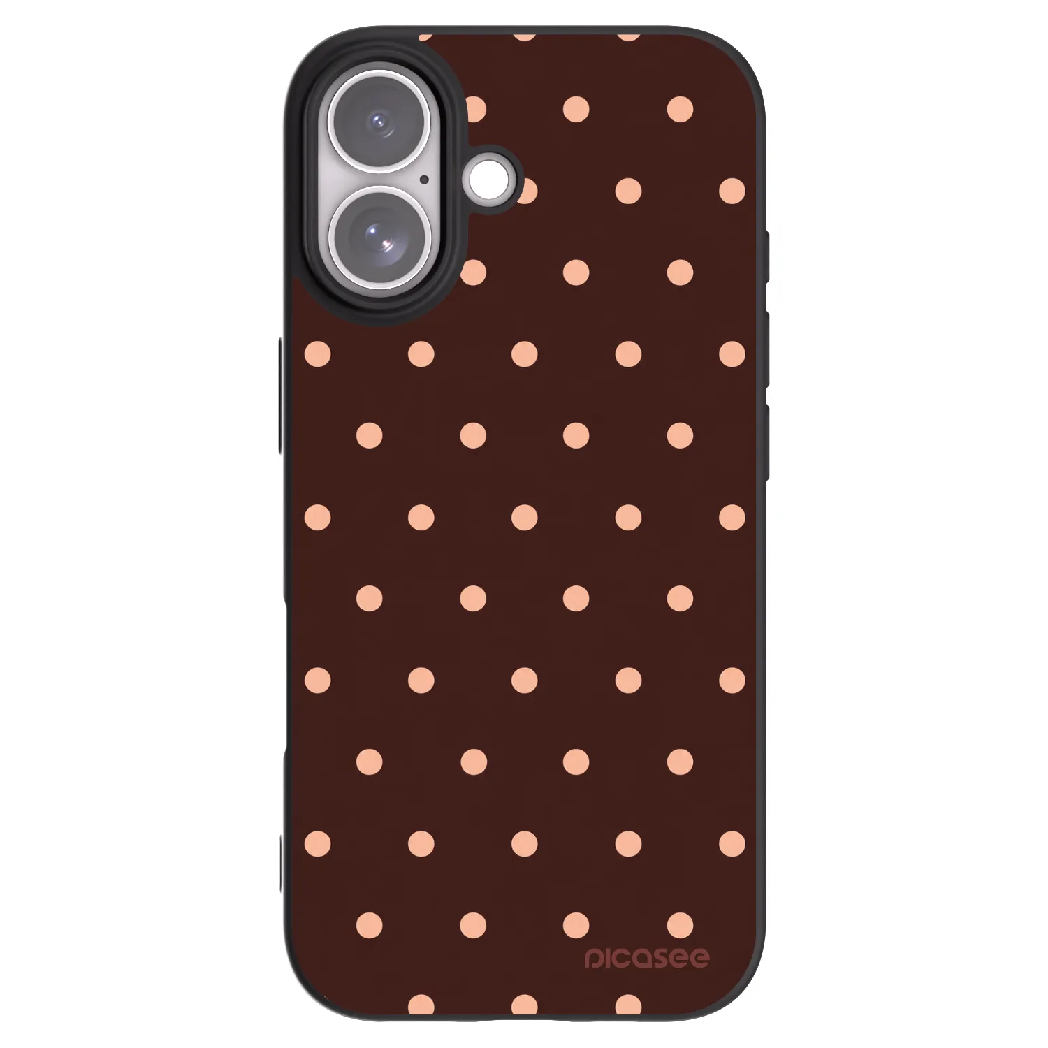 Picasee silikónový čierny obal pre Apple iPhone 17 - Peach Dots & Chocolate