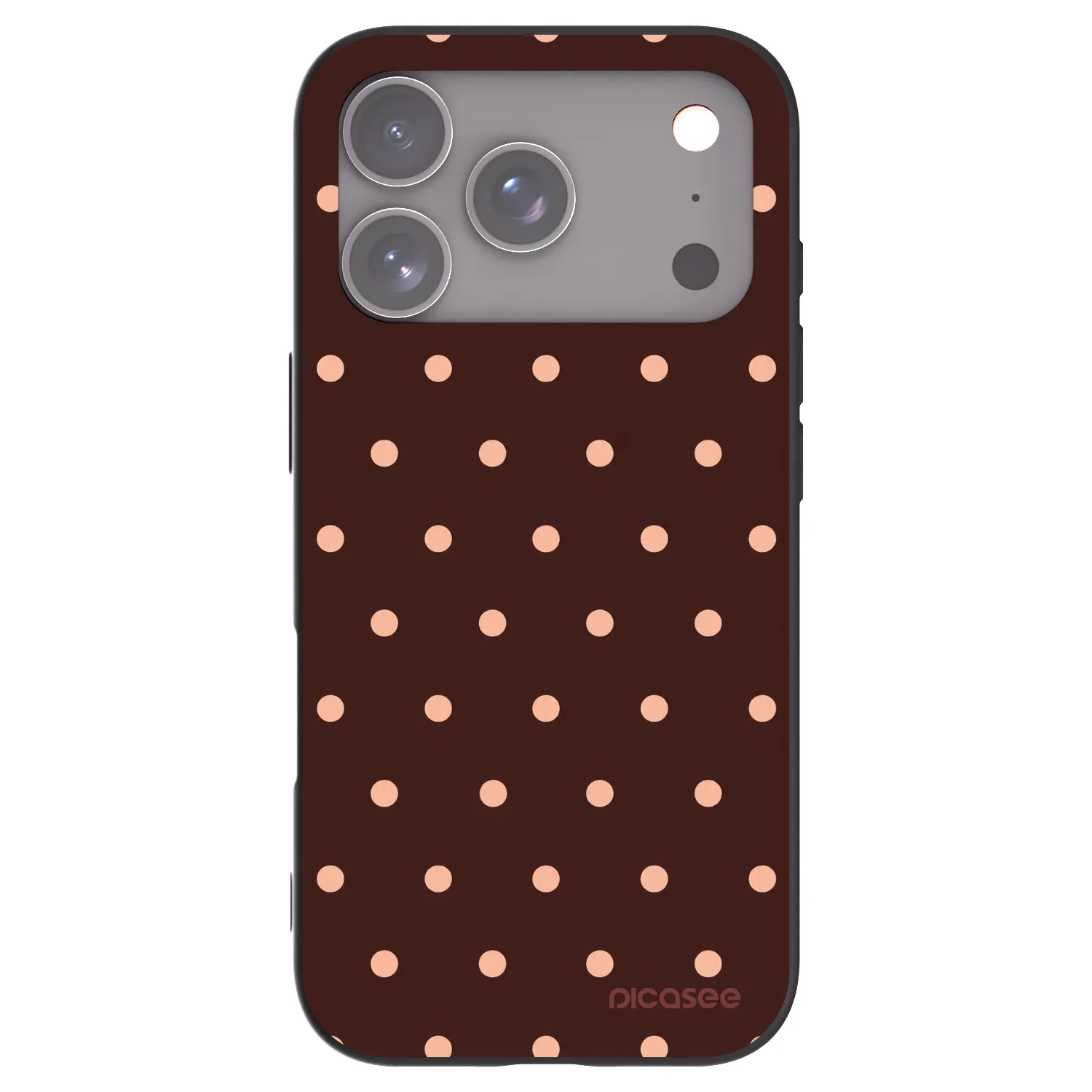 Picasee silikónový čierny obal pre Apple iPhone 17 Pro - Peach Dots & Chocolate