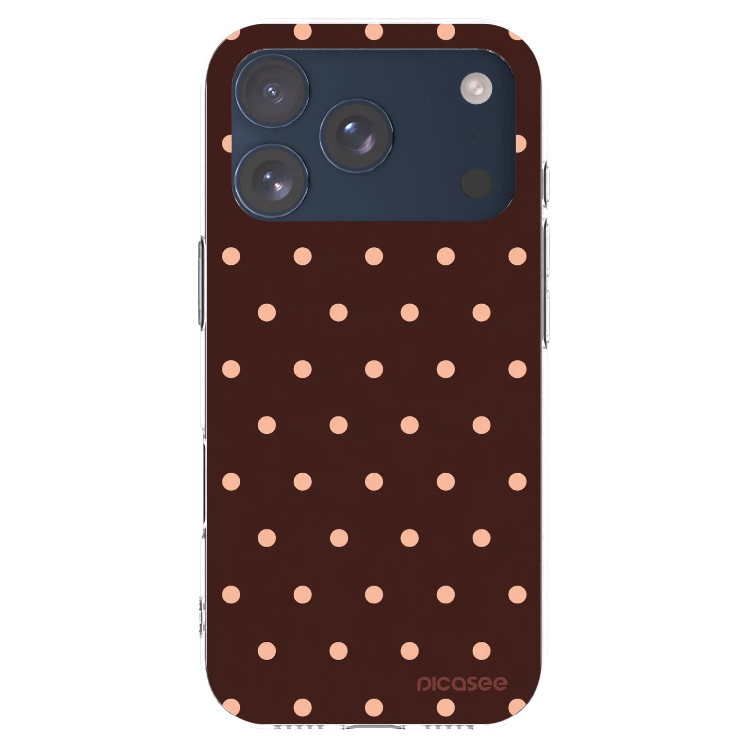 Picasee silikónový prehľadný obal pre Apple iPhone 17 Pro - Peach Dots & Chocolate