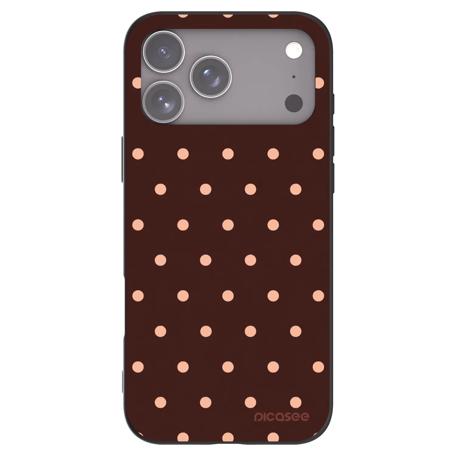 Picasee silikónový čierny obal pre Apple iPhone 17 Pro Max - Peach Dots & Chocolate