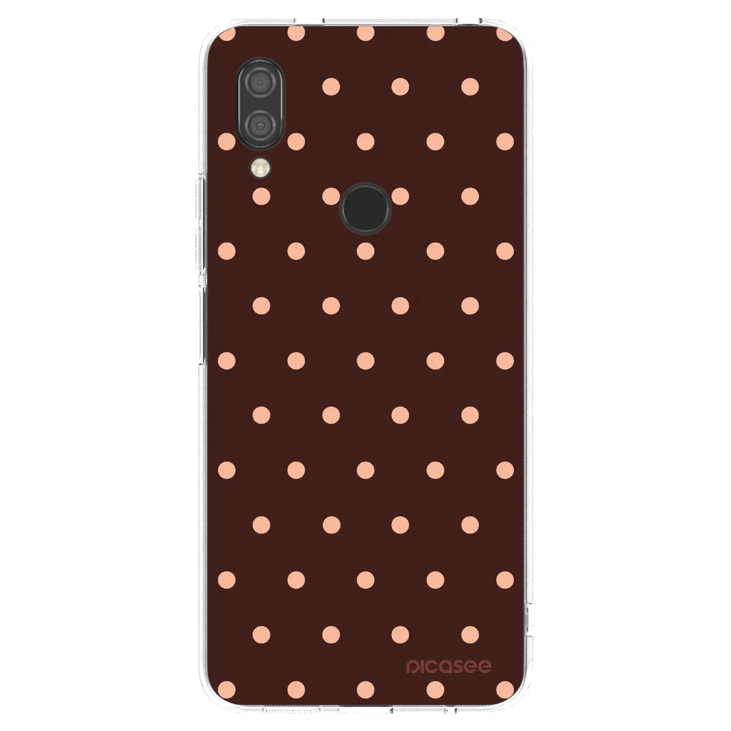 Picasee silikónový prehľadný obal pre Xiaomi Redmi 7 - Peach Dots & Chocolate