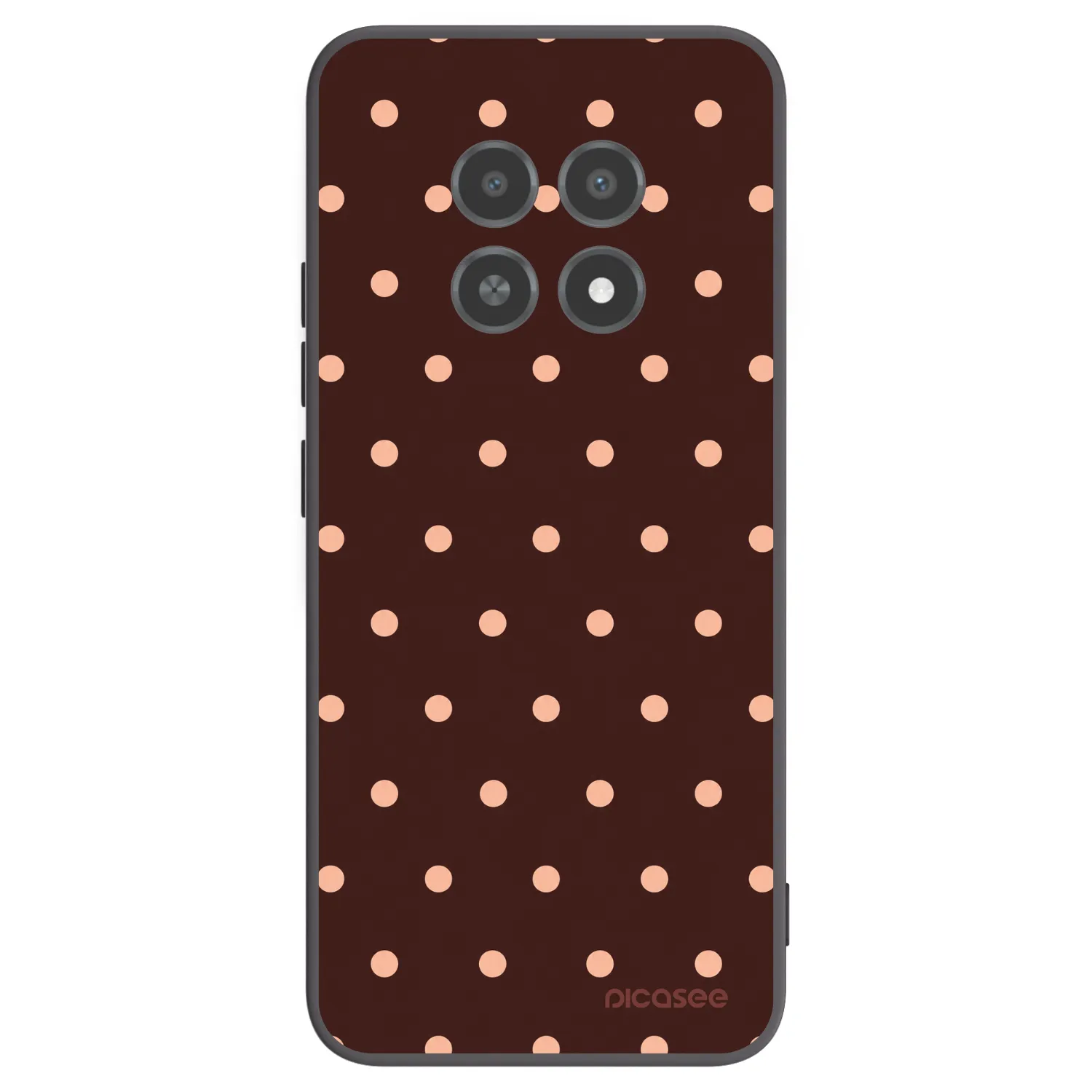 Picasee silikónový čierny obal pre Realme 12X - Peach Dots & Chocolate