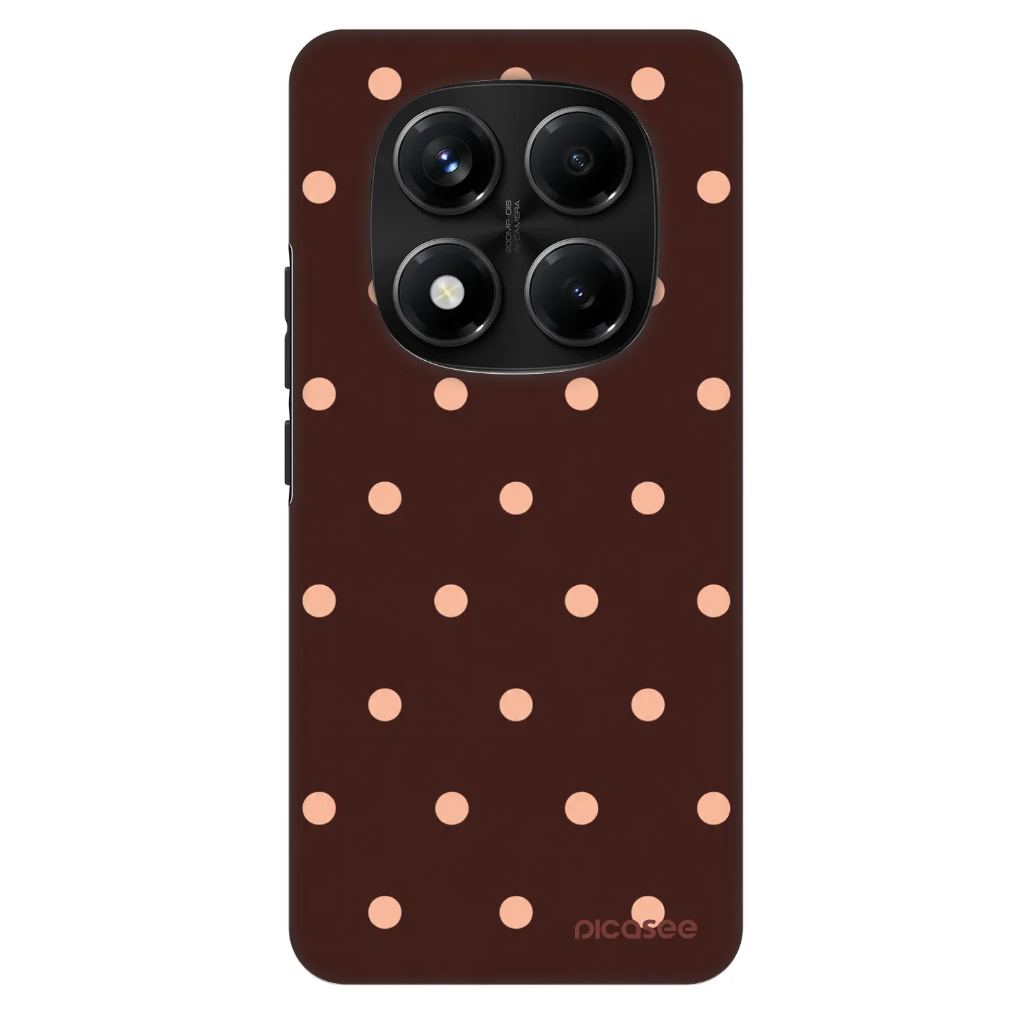 Picasee Fashion Case pre Xiaomi Redmi Note 14 Pro+ 5G - Peach Dots & Chocolate