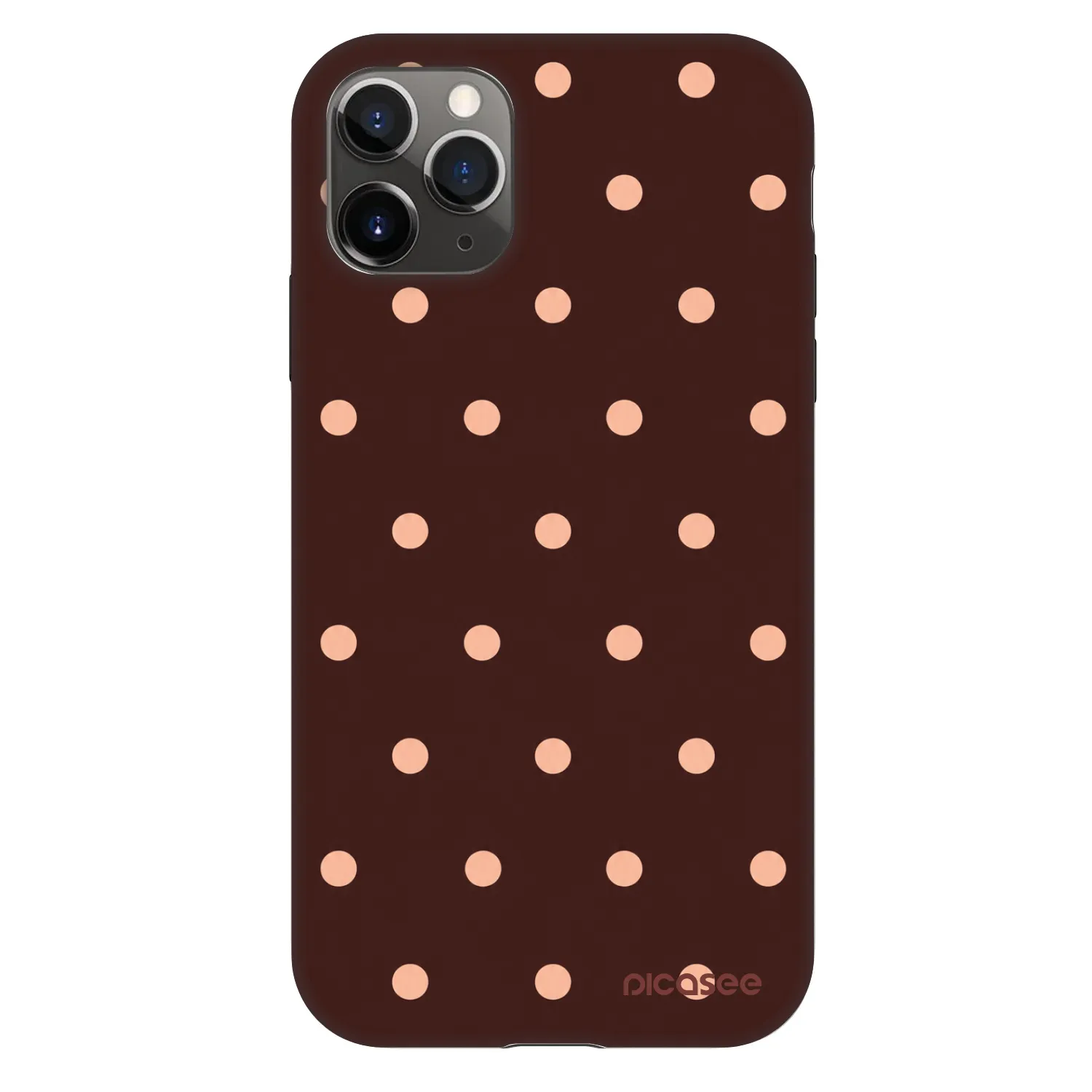 Picasee Fashion Case pre Apple iPhone 11 Pro - Peach Dots & Chocolate