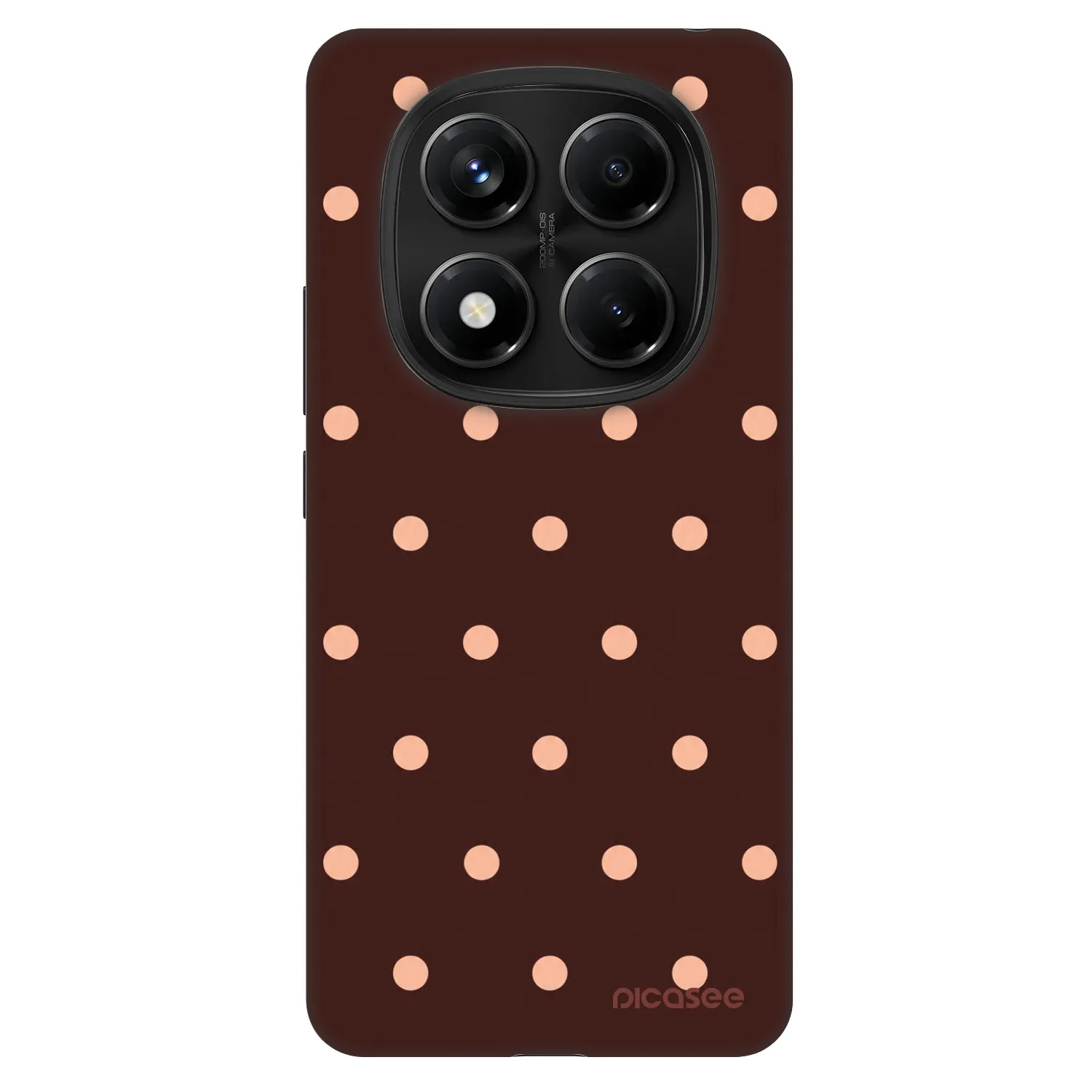 Picasee Fashion Case pre Xiaomi Redmi Note 14 Pro 5G - Peach Dots & Chocolate