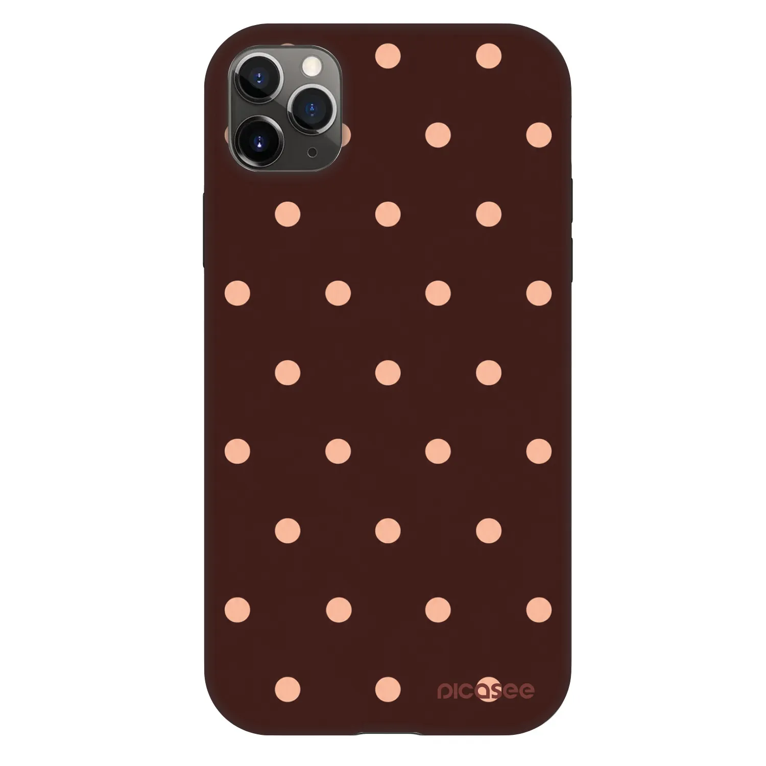 Picasee Fashion Case pre Apple iPhone 11 Pro Max - Peach Dots & Chocolate