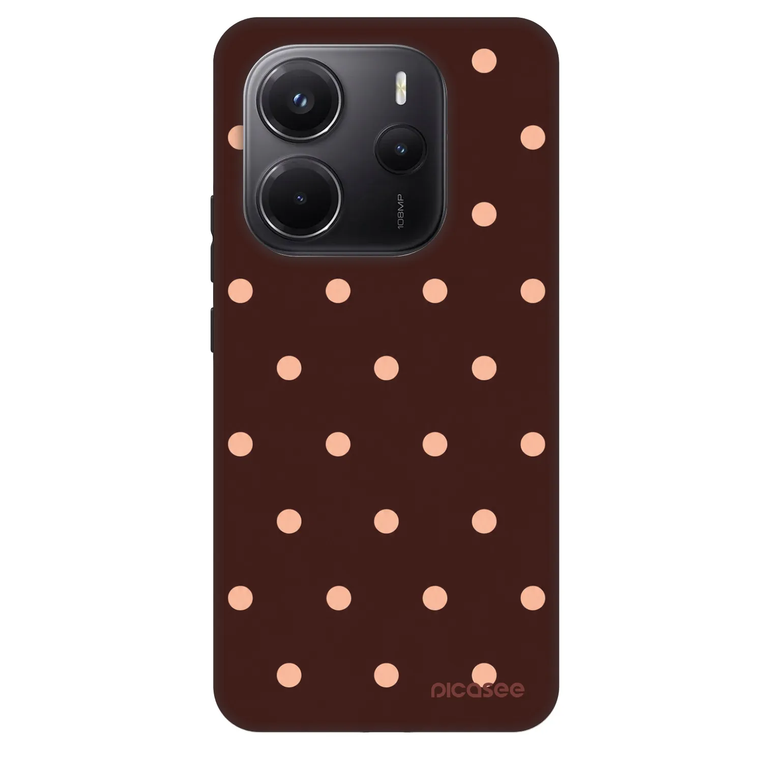 Picasee Fashion Case pre Xiaomi Redmi Note 14 5G - Peach Dots & Chocolate