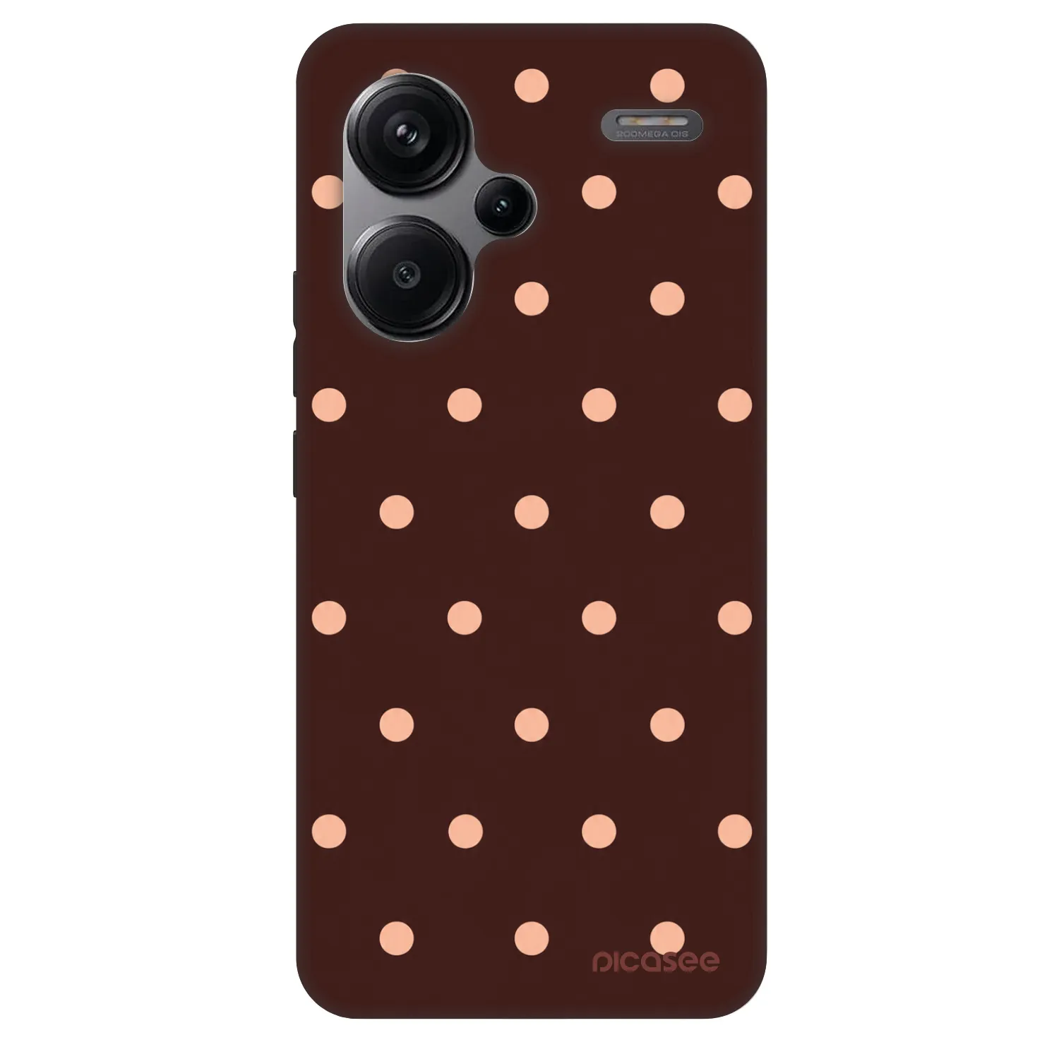 Picasee Fashion Case pre Xiaomi Redmi Note 13 Pro+ 5G - Peach Dots & Chocolate