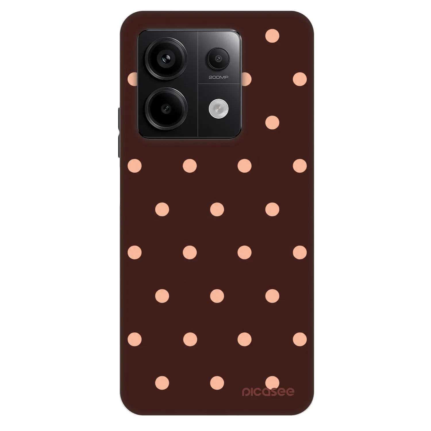 Picasee Fashion Case pre Xiaomi Redmi Note 13 Pro 5G - Peach Dots & Chocolate