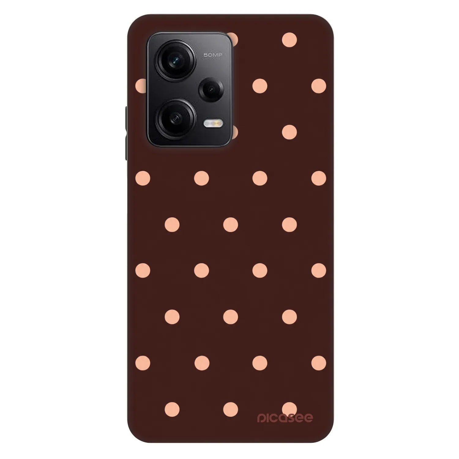 Picasee Fashion Case pre Xiaomi Redmi Note 12 Pro+ 5G - Peach Dots & Chocolate
