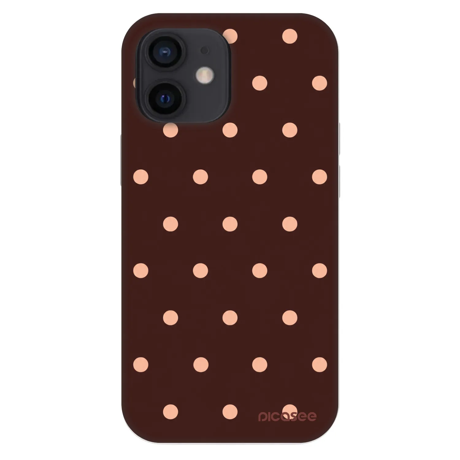Picasee Fashion Case pre Apple iPhone 12 mini - Peach Dots & Chocolate