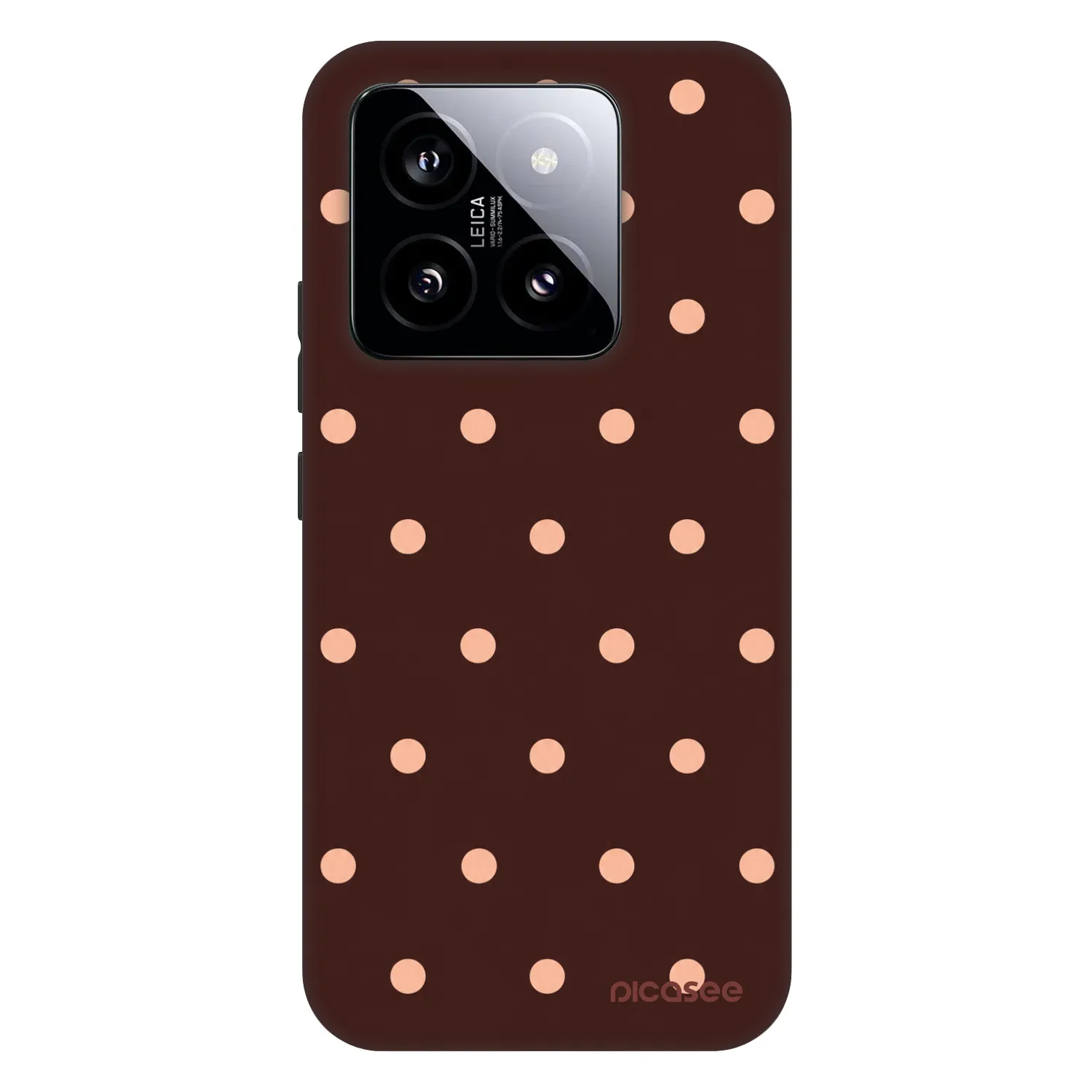 Picasee Fashion Case pre Xiaomi 14 - Peach Dots & Chocolate