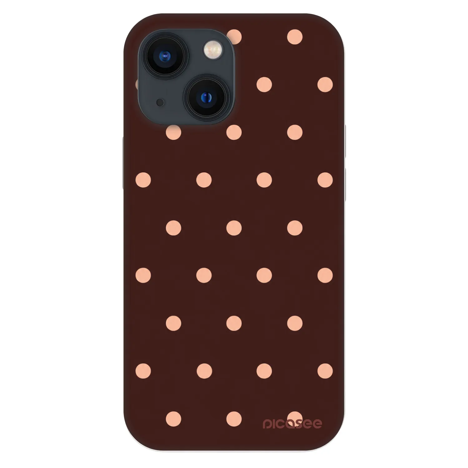 Picasee Fashion Case pre Apple iPhone 13 mini - Peach Dots & Chocolate