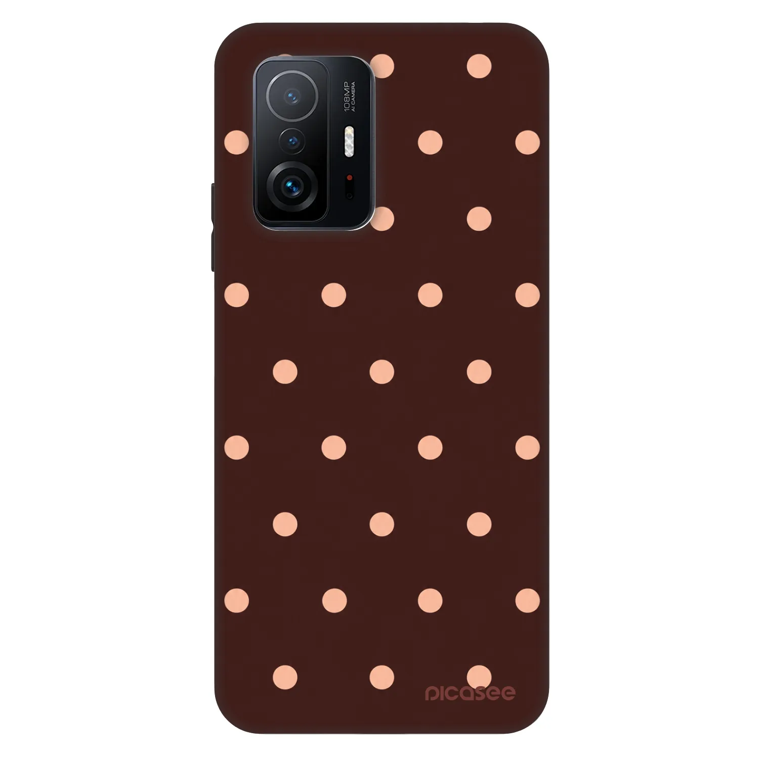 Picasee Fashion Case pre Xiaomi 11T Pro - Peach Dots & Chocolate