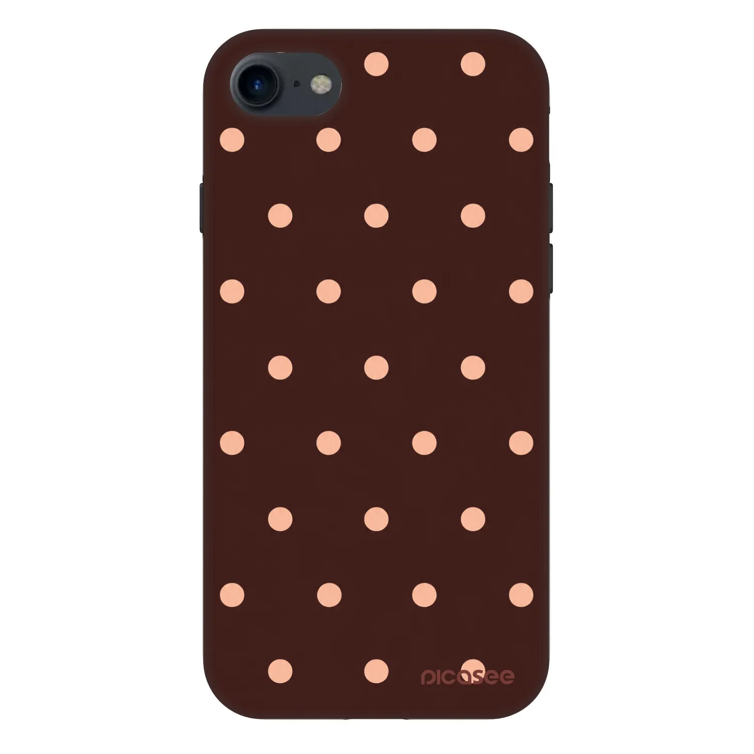 Picasee Fashion Case pre Apple iPhone SE 2020 - Peach Dots & Chocolate