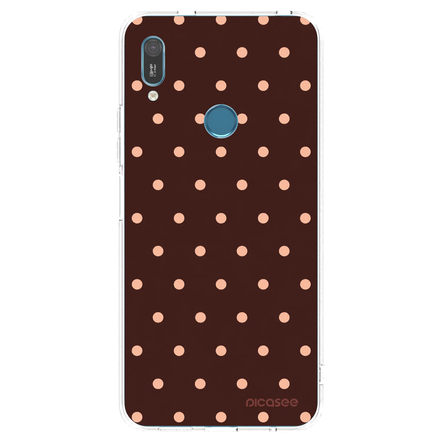 Picasee silikónový prehľadný obal pre Huawei Y6 2019 - Peach Dots & Chocolate
