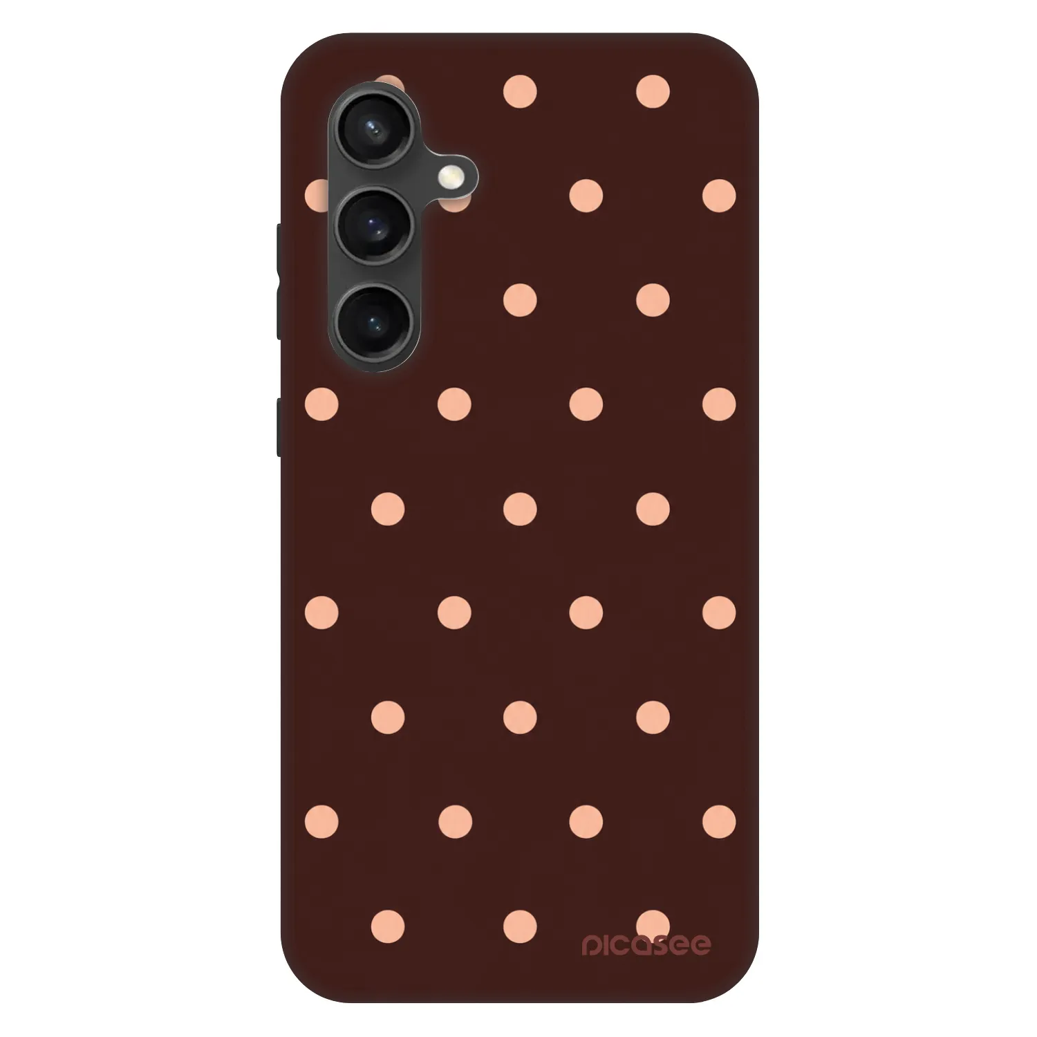 Picasee Fashion Case pre Samsung Galaxy S24 FE S721B - Peach Dots & Chocolate