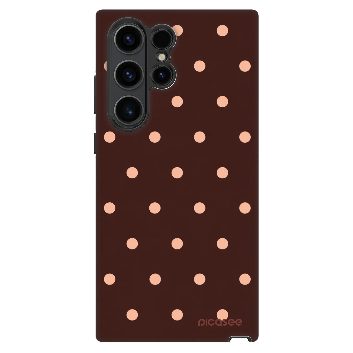 Picasee Fashion Case pre Samsung Galaxy S22 Ultra 5G - Peach Dots & Chocolate