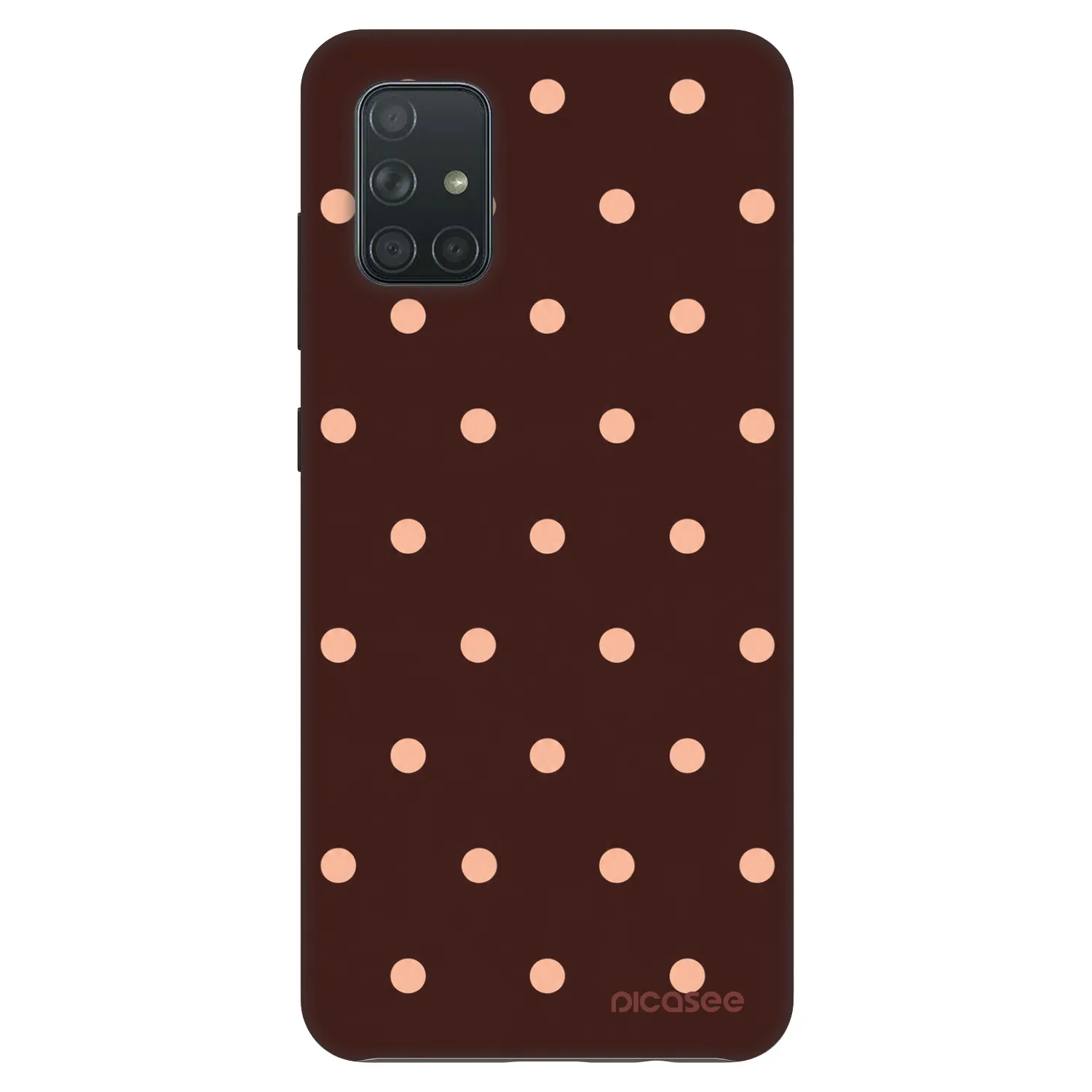 Picasee Fashion Case pre Samsung Galaxy A71 A715F - Peach Dots & Chocolate