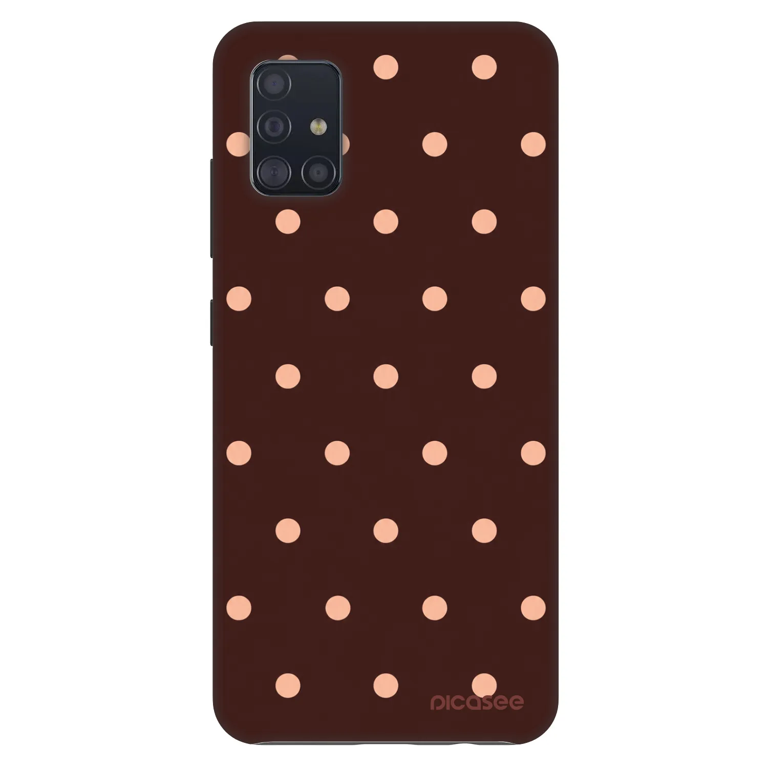 Picasee Fashion Case pre Samsung Galaxy A51 A515F - Peach Dots & Chocolate
