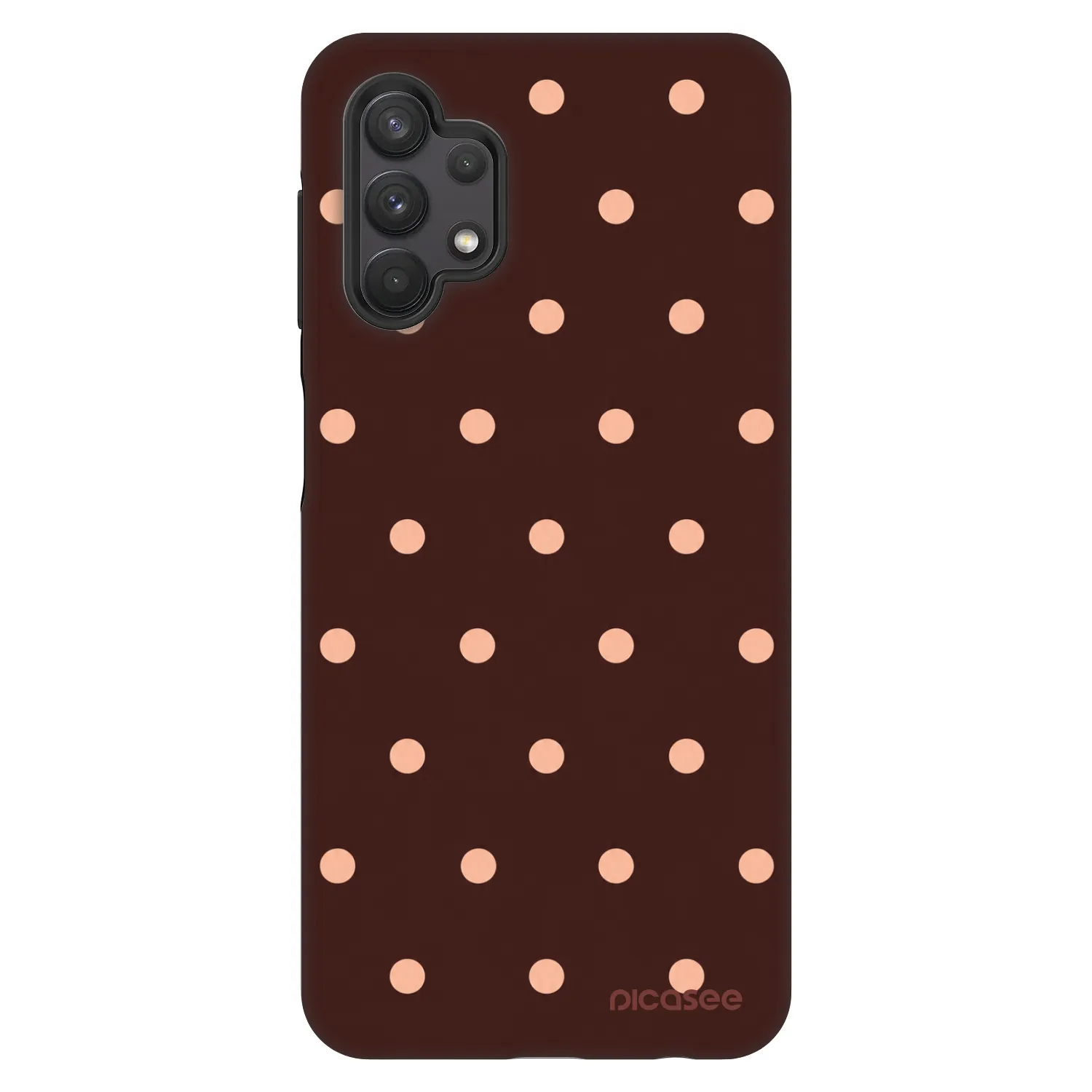 Picasee Fashion Case pre Samsung Galaxy A32 5G A326B - Peach Dots & Chocolate