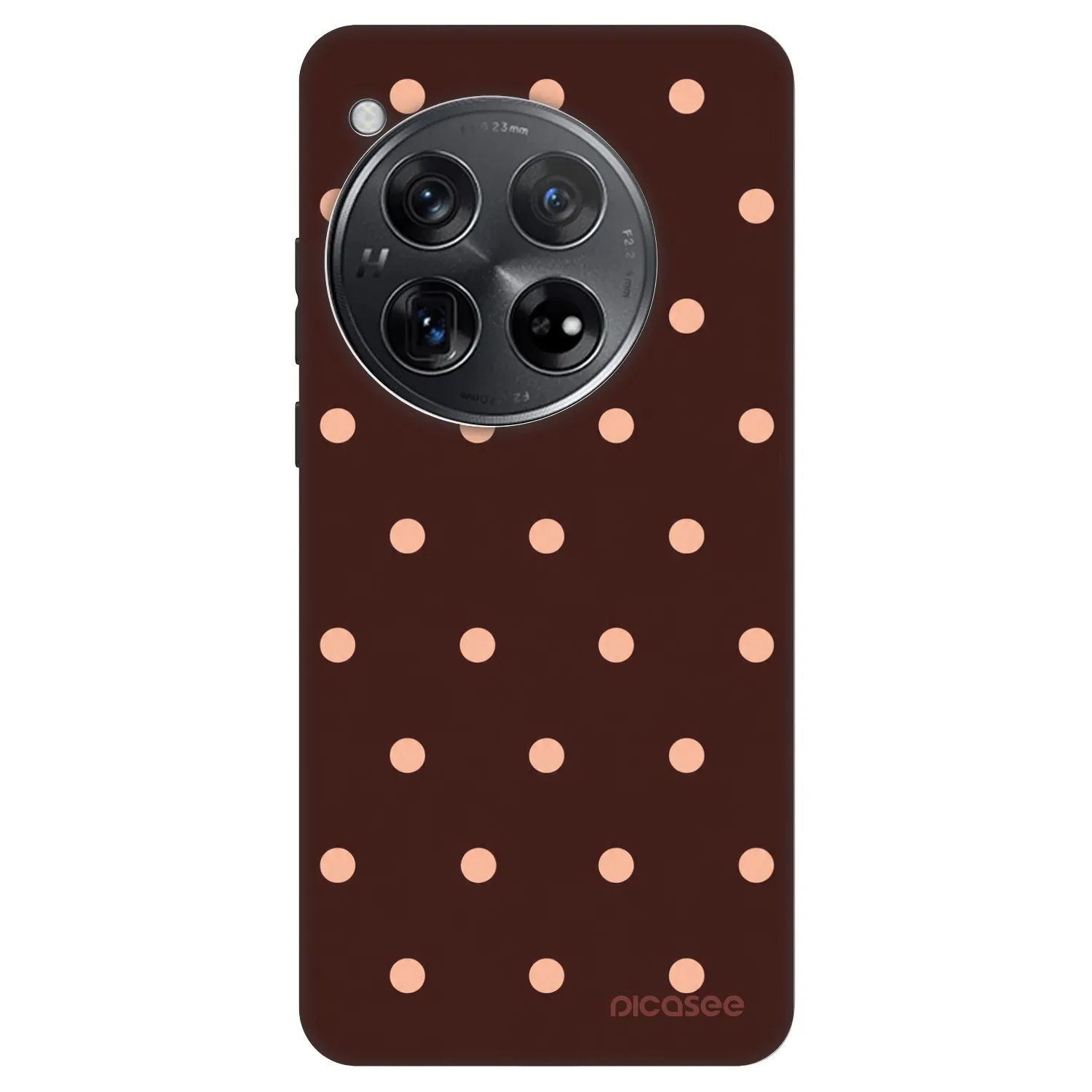 Picasee Fashion Case pre OnePlus 12 5G - Peach Dots & Chocolate