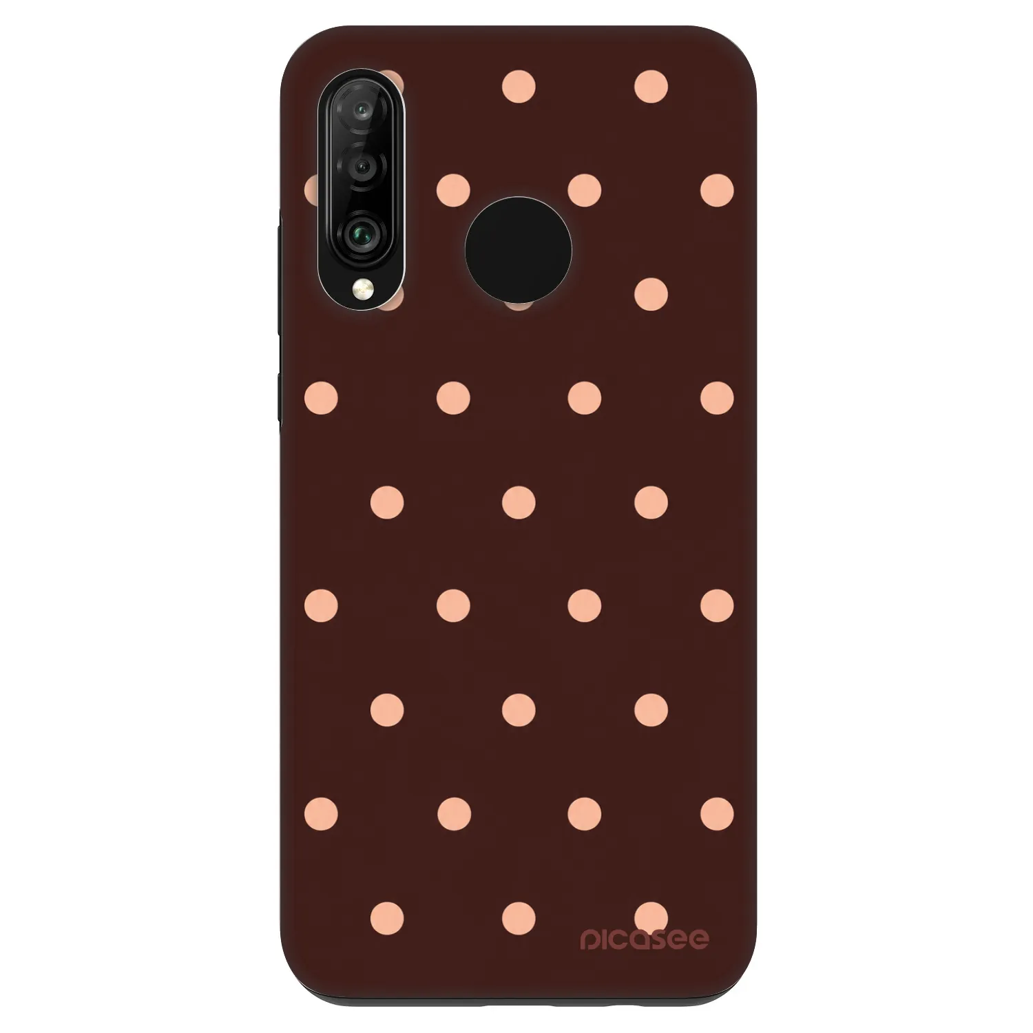Picasee Fashion Case pre Huawei P30 Lite - Peach Dots & Chocolate