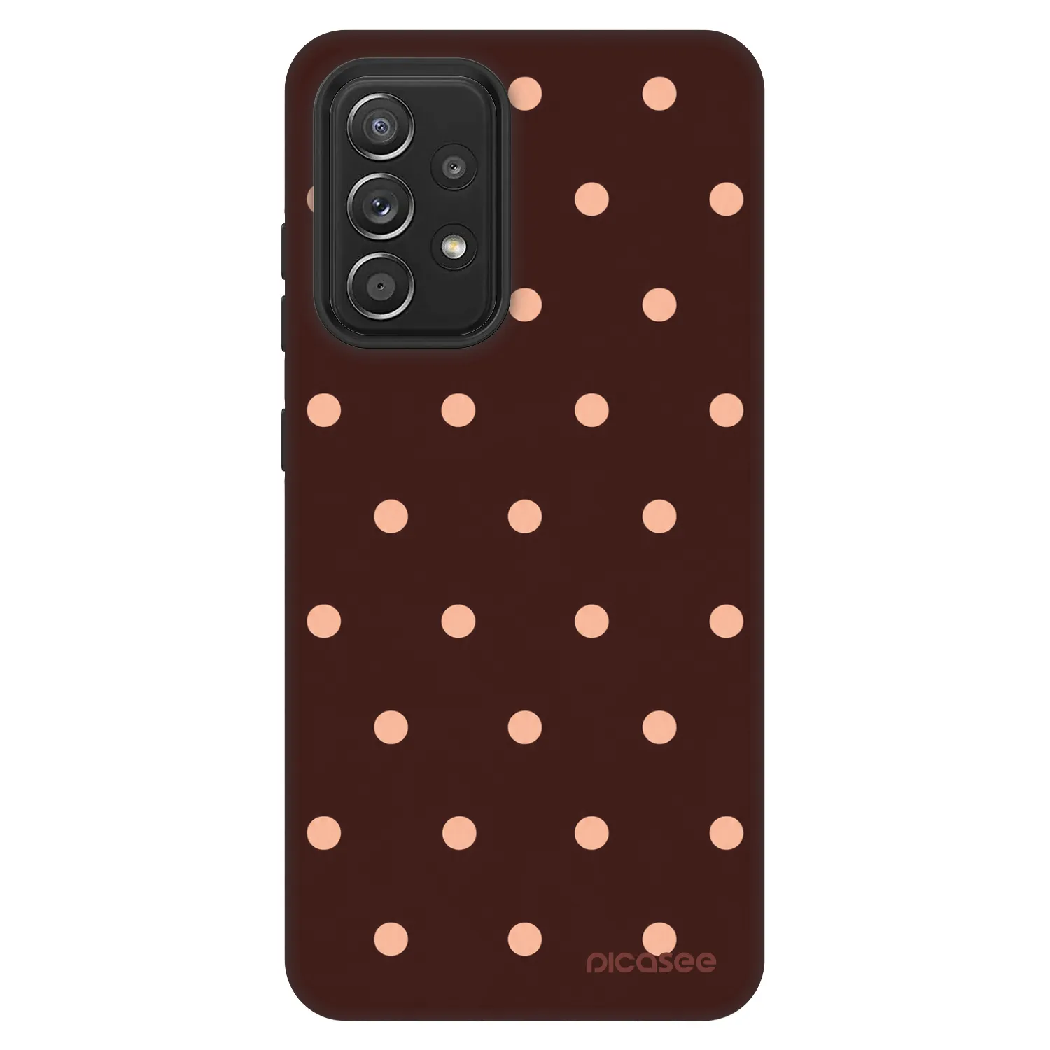 Picasee Fashion Case pre Samsung Galaxy A52 5G A525F - Peach Dots & Chocolate