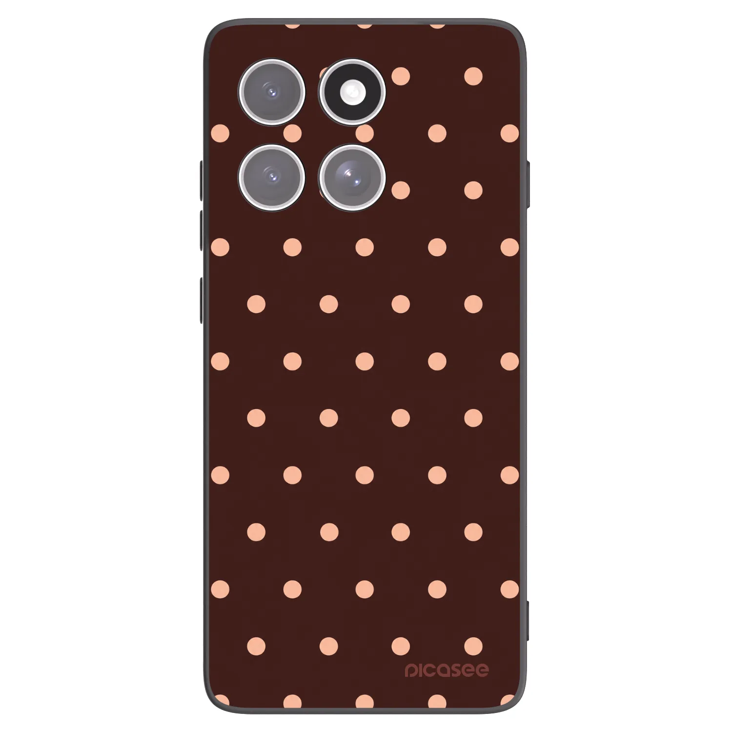 Picasee silikónový čierny obal pre Motorola Edge 60 Pro - Peach Dots & Chocolate